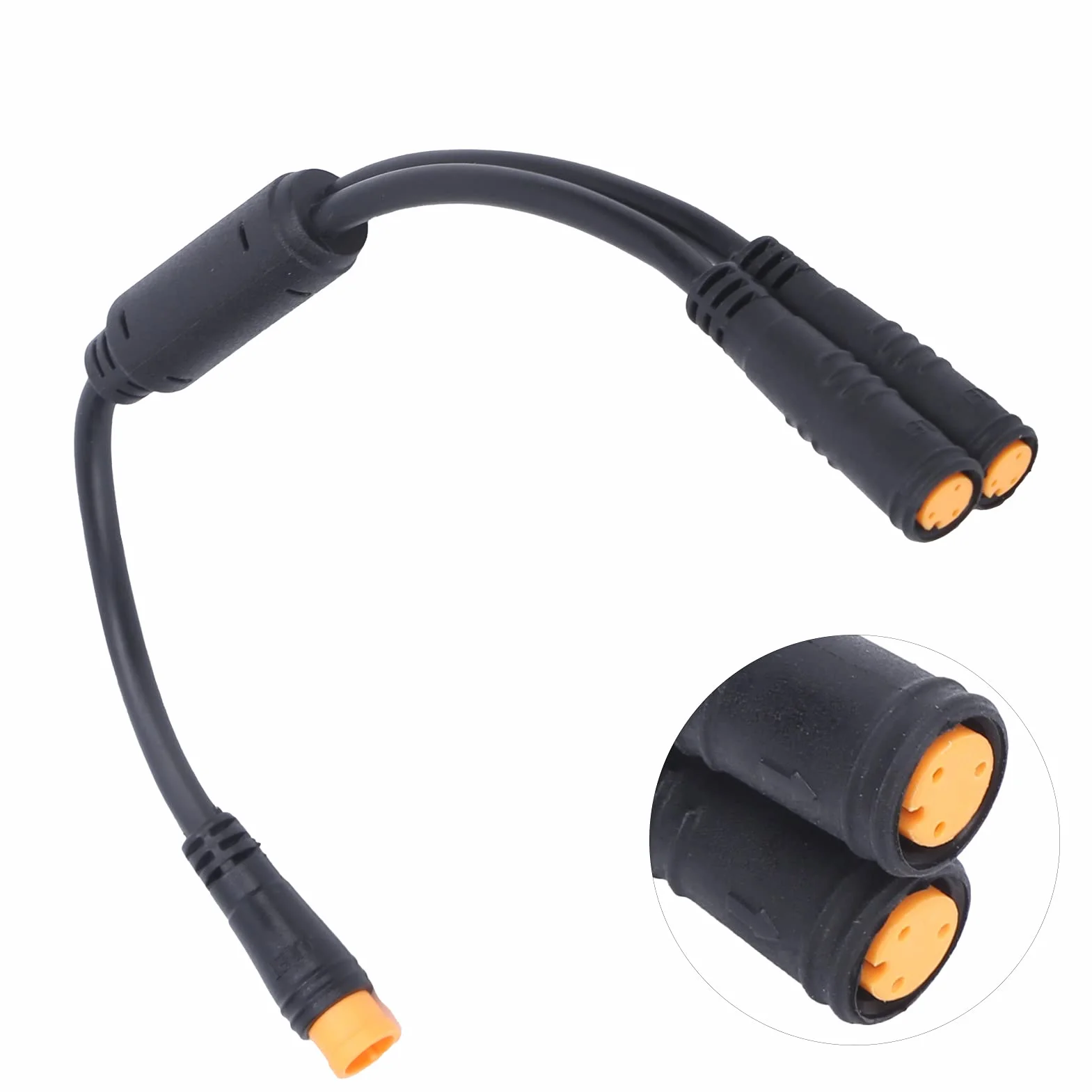 Kabel do Roweru Elektrycznego Wodoodporny Rozdzielacz Y Kabel 1 do 2 ze Złączem 3 Pinowym do Hamulca Czujnika Zmiany Biegów BBS01/BBS02/BBSHD
