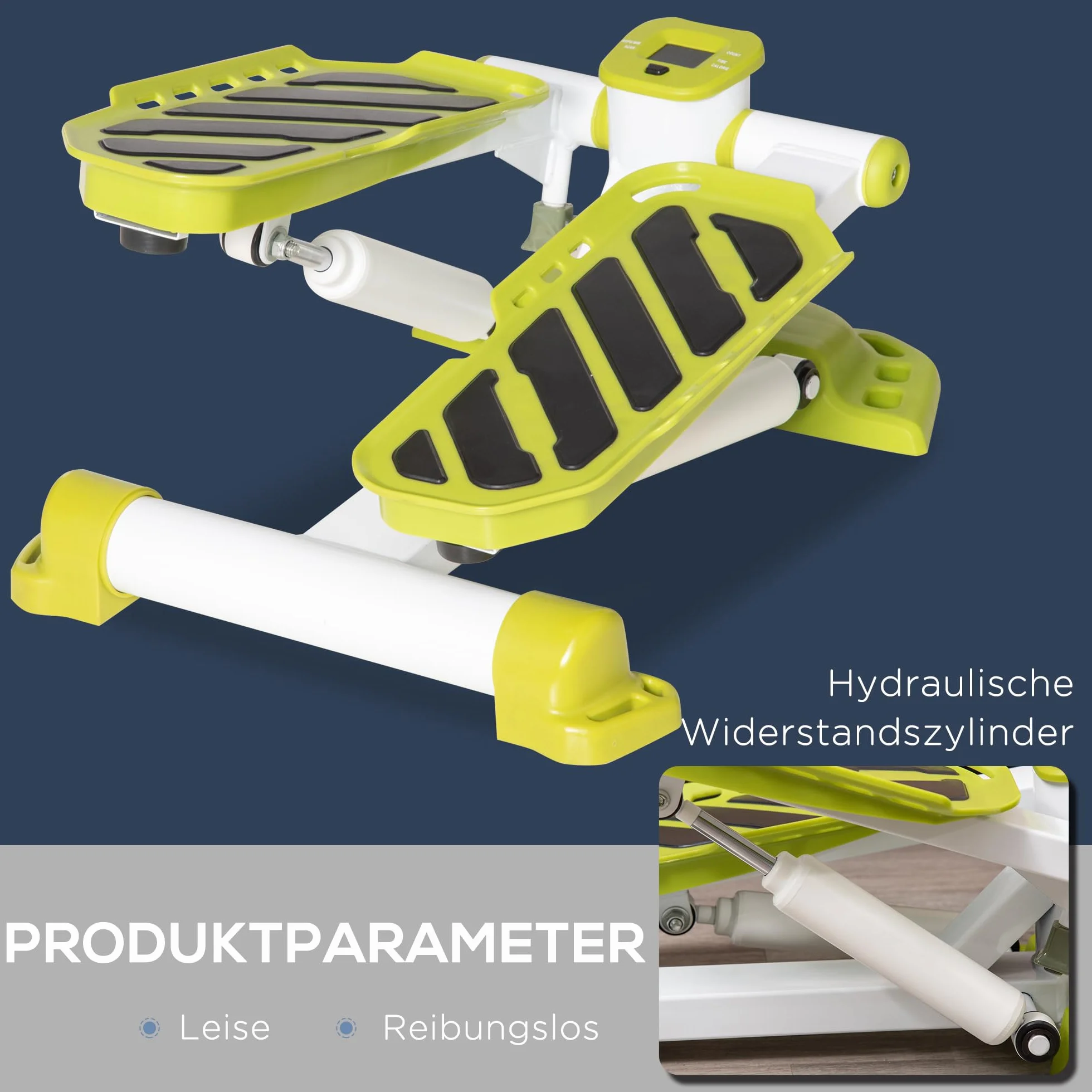 HOMCOM Mini stepper antypoślizgowy z wyświetlaczem LCD stal