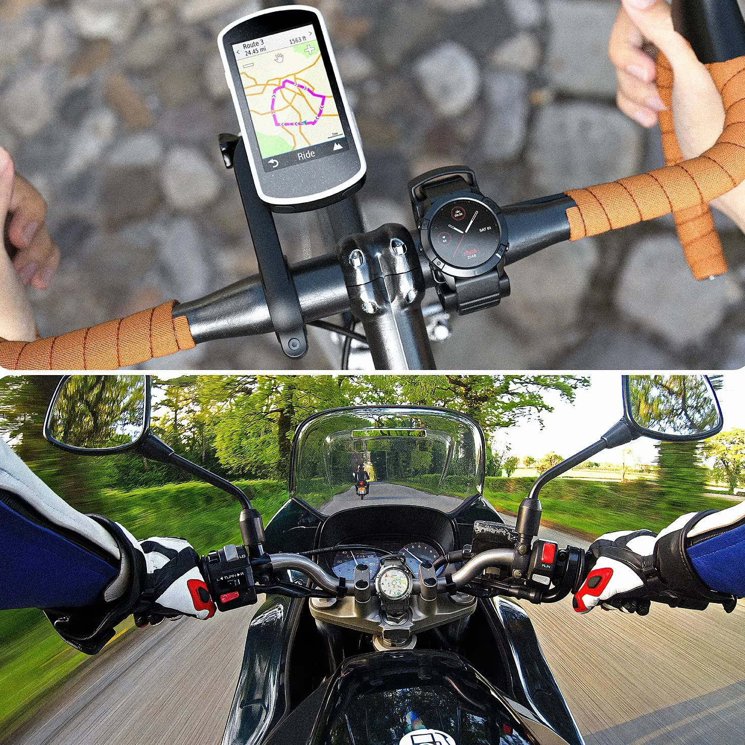TUSITA Uchwyt Rowerowy do Zegarka Kompatybilny z Garmin, Apple Watch Ultra, Polar - Zegarek Sportowy Kierownicę Rowerową Uchwyt