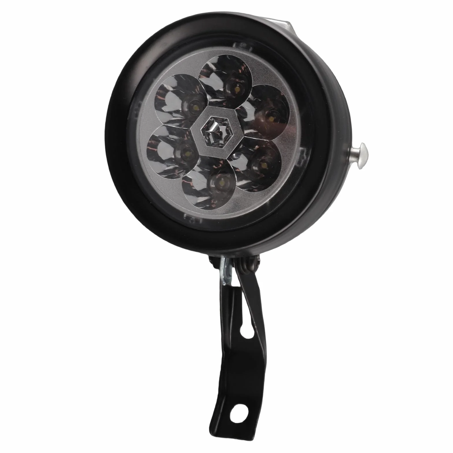 Przednia Lampka Rowerowa w Stylu Retro, Zabytkowy Reflektor Rowerowy z 6 żarówkami LED, Konstrukcja Odporna na Deszcz, Kąt Widoczności 160°, Tworzywo ABS, łatwy montaż, Idealny (Czarny)