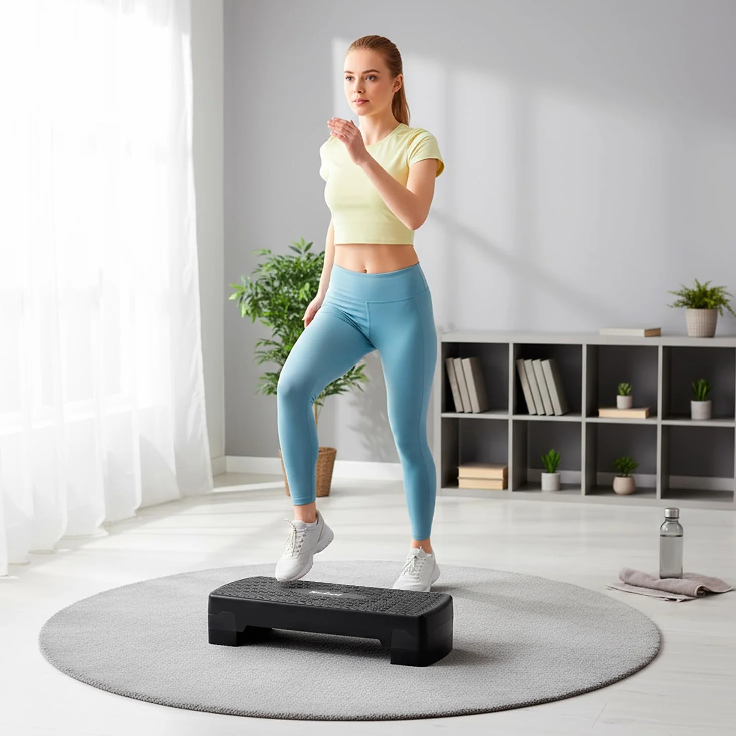 Rebel Electro Step do Aerobiku Fitness 2 Stopnie 68cm Stepper Podest Schodek Czarny