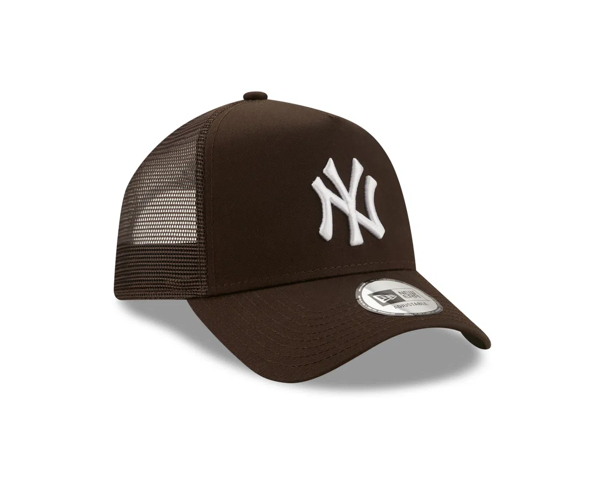 New Era York Yankees League Essential Brown A-Frame Adjustable Trucker cap, Trucker-Yankees-Brown-#28535, 31