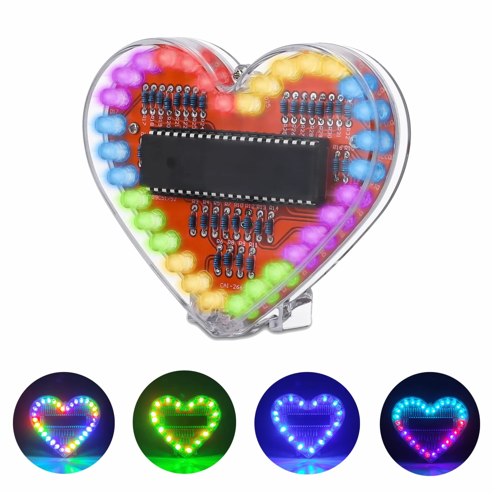 PEMENOL Zestaw lutowniczy RGB LED w kształcie serca SMT/SMD DIY do nauki lutowania