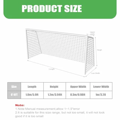 Zapasowa siatka do bramki piłkarskiej, siatka piłkarska, zapasowa siatka do bramek piłkarskich, Goalie Net - Multi-Size Football Net Sport - wymiana piłki nożnej, bramka pocztowa