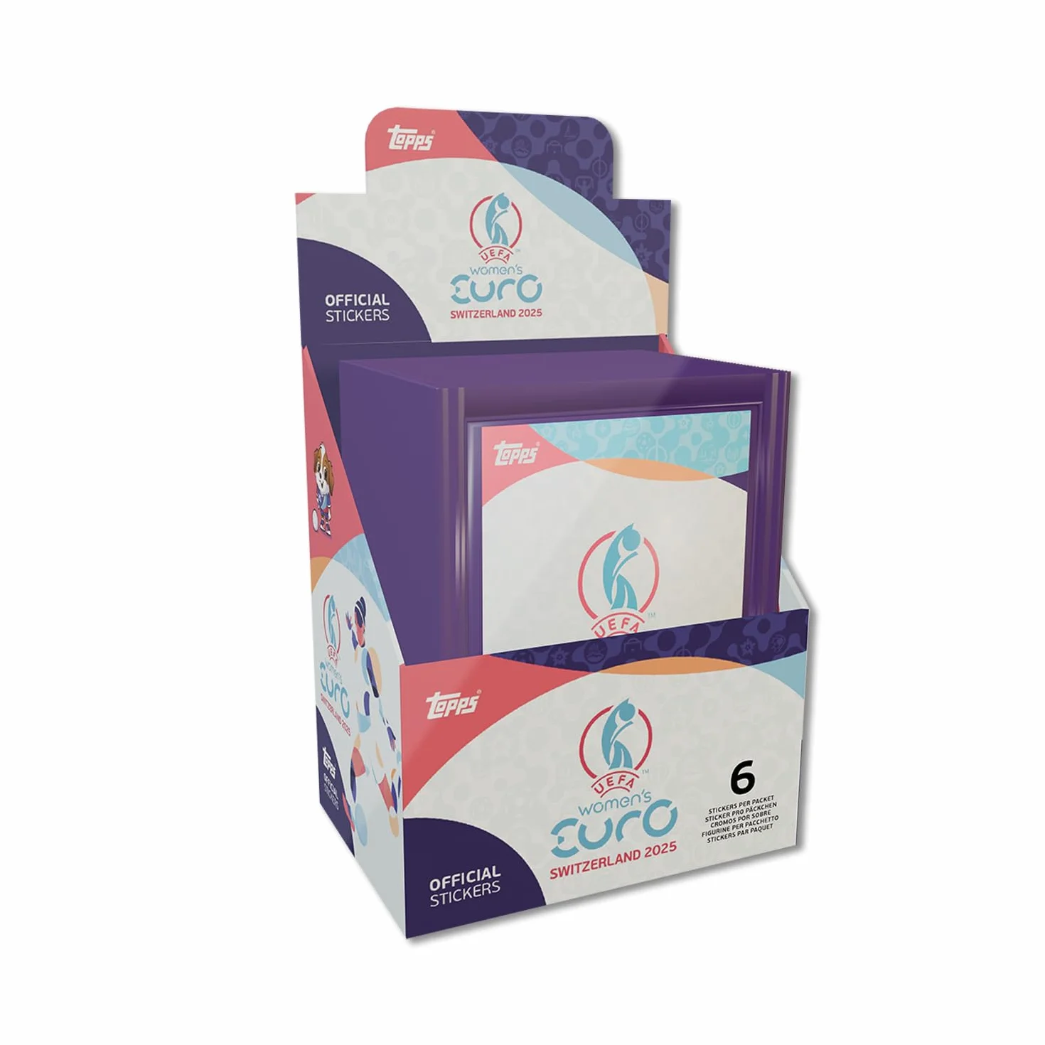 Topps Official Women's Euros 2025 Sticker Collection Box 300 naklejek