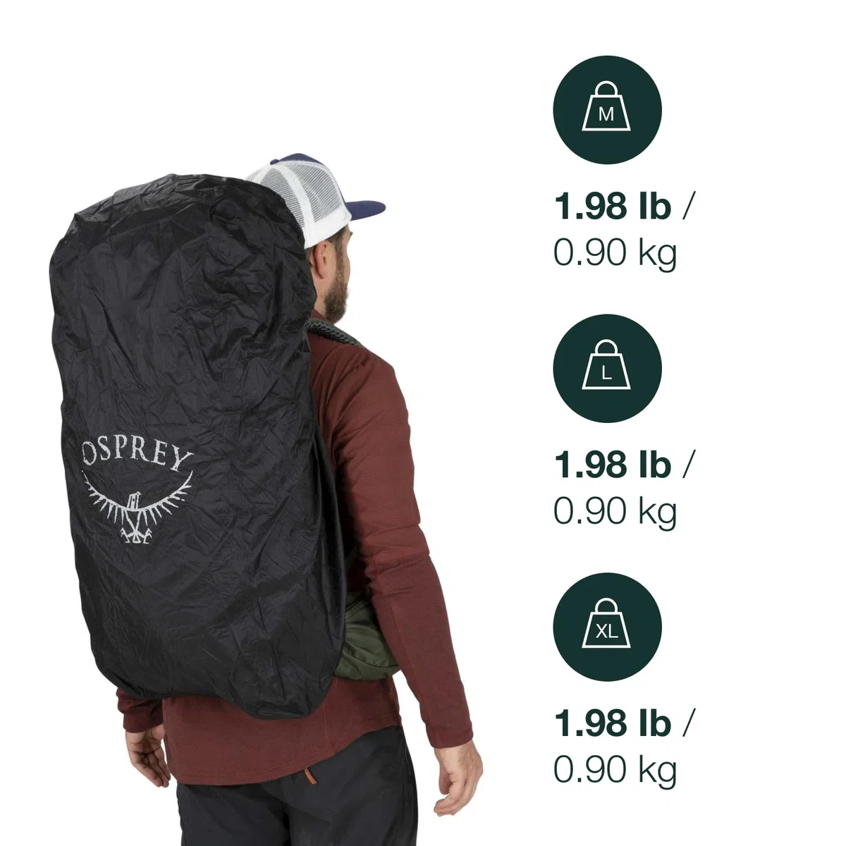Osprey Ultralekka osłona przeciwdeszczowa MD Unisex Akcesoria - Outdoor Black M