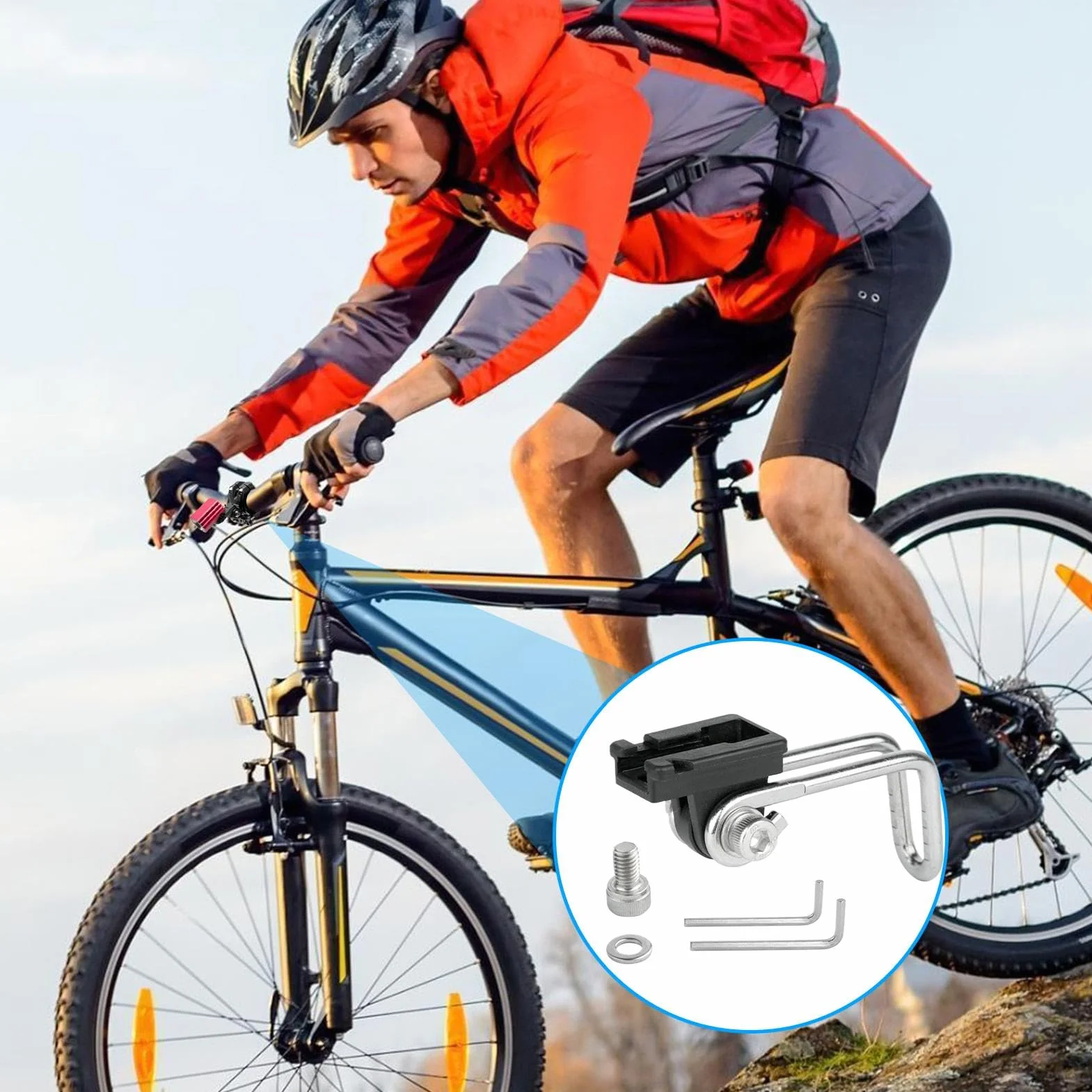 Bikes Fork Light Mount, Front Light Holder Stand for Cycling, Bicycles Headlight Fork Bracket, Fork Mount Headlight Bracket, Cycling Light Holder, Front Light Holder for Bikes, Bicycle Headlight Brack