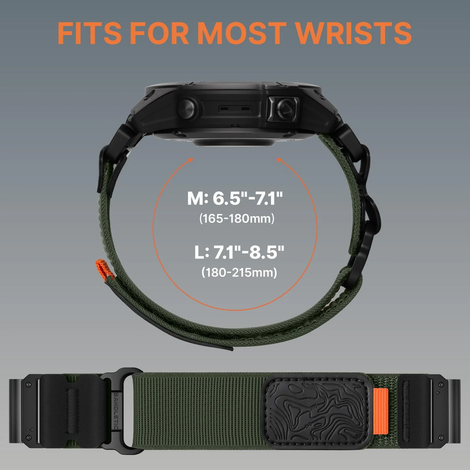 Bandletic Pasek do Fenix 6/Fenix 6 Pro / Fenix 7 / Fenix 7 Pro / Fenix 8 47 mm / Fenix 5 Pro / Fenix 5 Plus/Fenix Epix/Epix Pro 47 mm, silikonowy QuickFit 22 mm zapasowy pasek do Forerunner 965/955