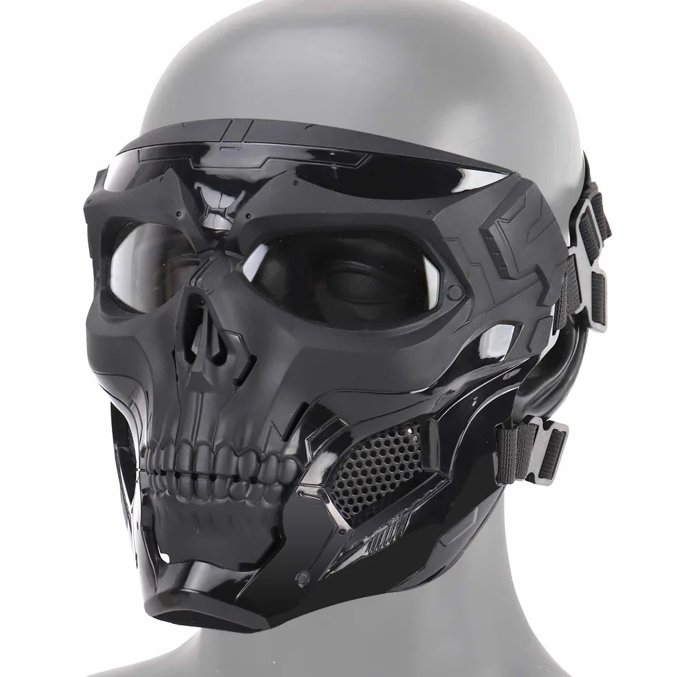 Paintball kask taktyczny maski czaszki oddychające strzelanie maski myśliwskie mężczyźni pełna twarz airsoft wojskowa maska na imprezę Halloween