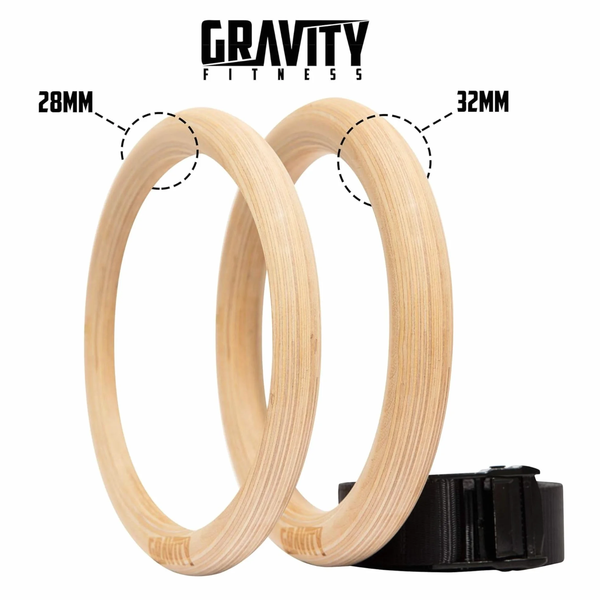 Gravity Fitness drewniane pierścienie gimnastyczne