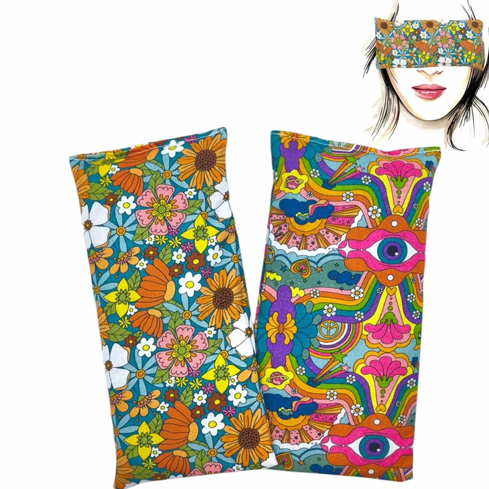 Poduszki na oczy 2 - Hippie | Nasiona lawendy i ryżu | joga, medytacja, relaks, odpoczynek oczu...