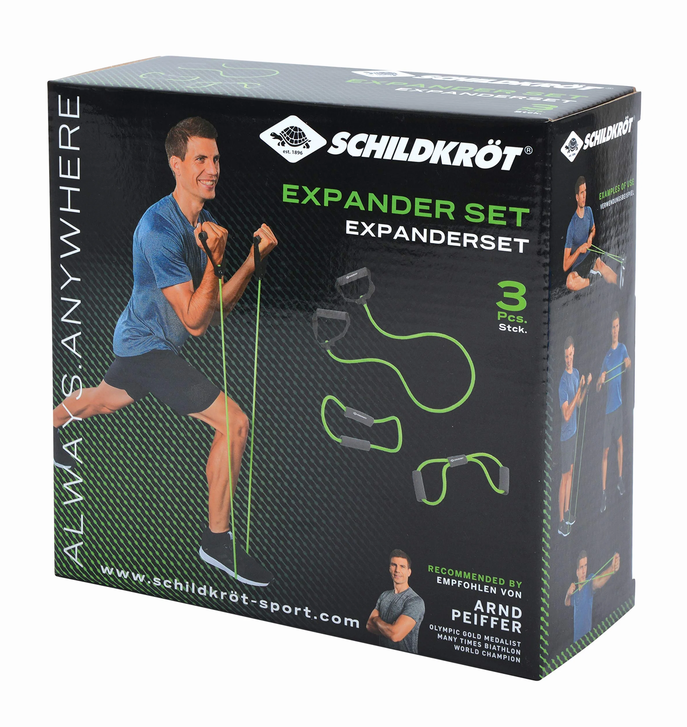 Schildkröt Fitness Expander zestaw 3-częściowy zielony antracyt siatkowa torba