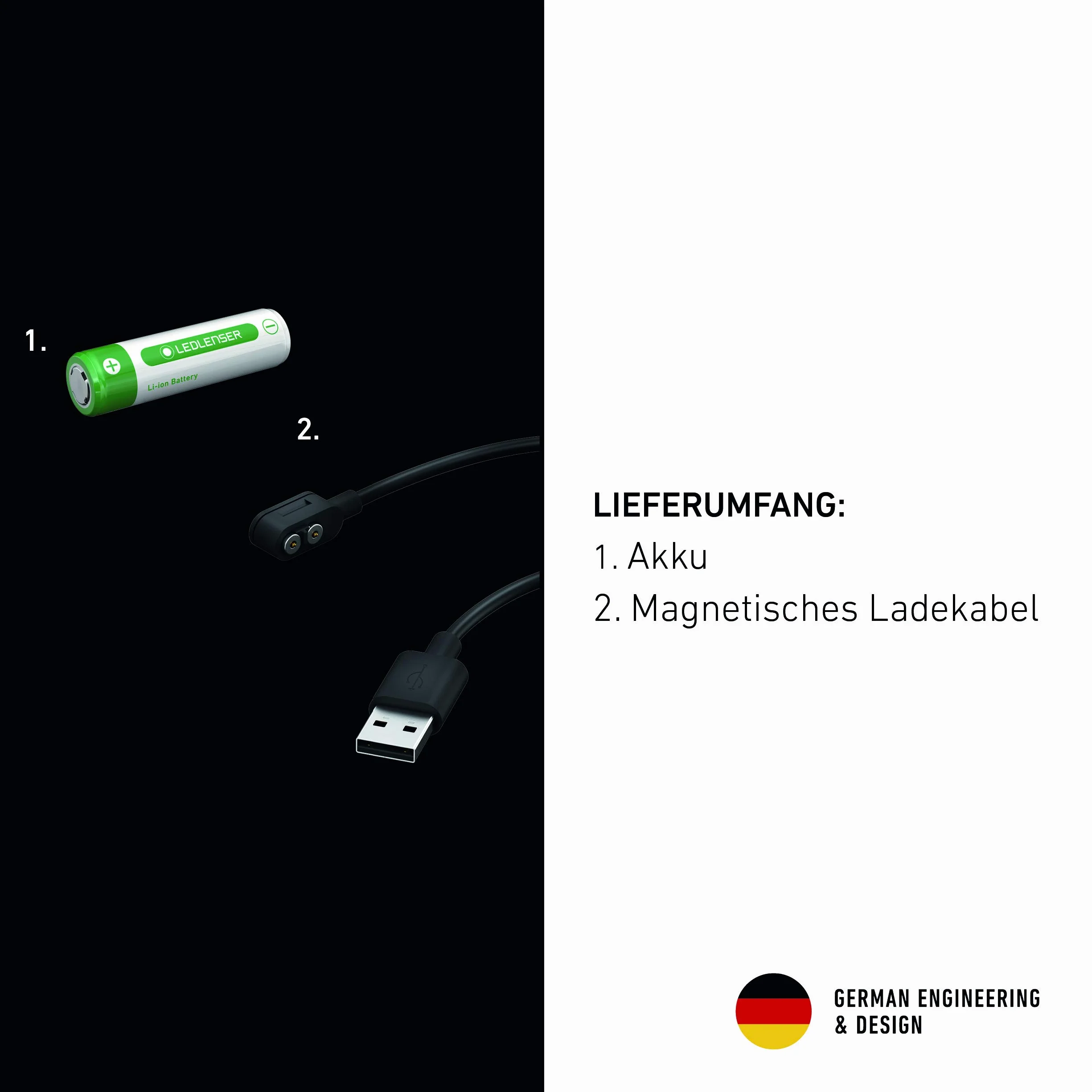 Ledlenser ML4 Latarnia, akumulator typu 14500 z możliwością ładowania, 300 lumenów, nieoślepiająca (opatentowana), do 45 godzin pracy, czerwone światło, możliwość zasilania bateryjnego 1xAA