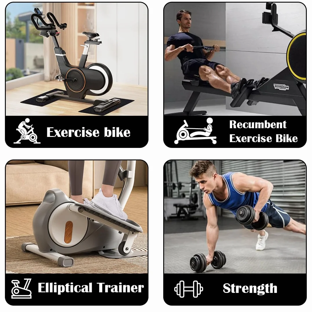 LOMUG 2-częściowy zestaw dywaników antypoślizgowych PCW 6 mm do sprzętu fitness