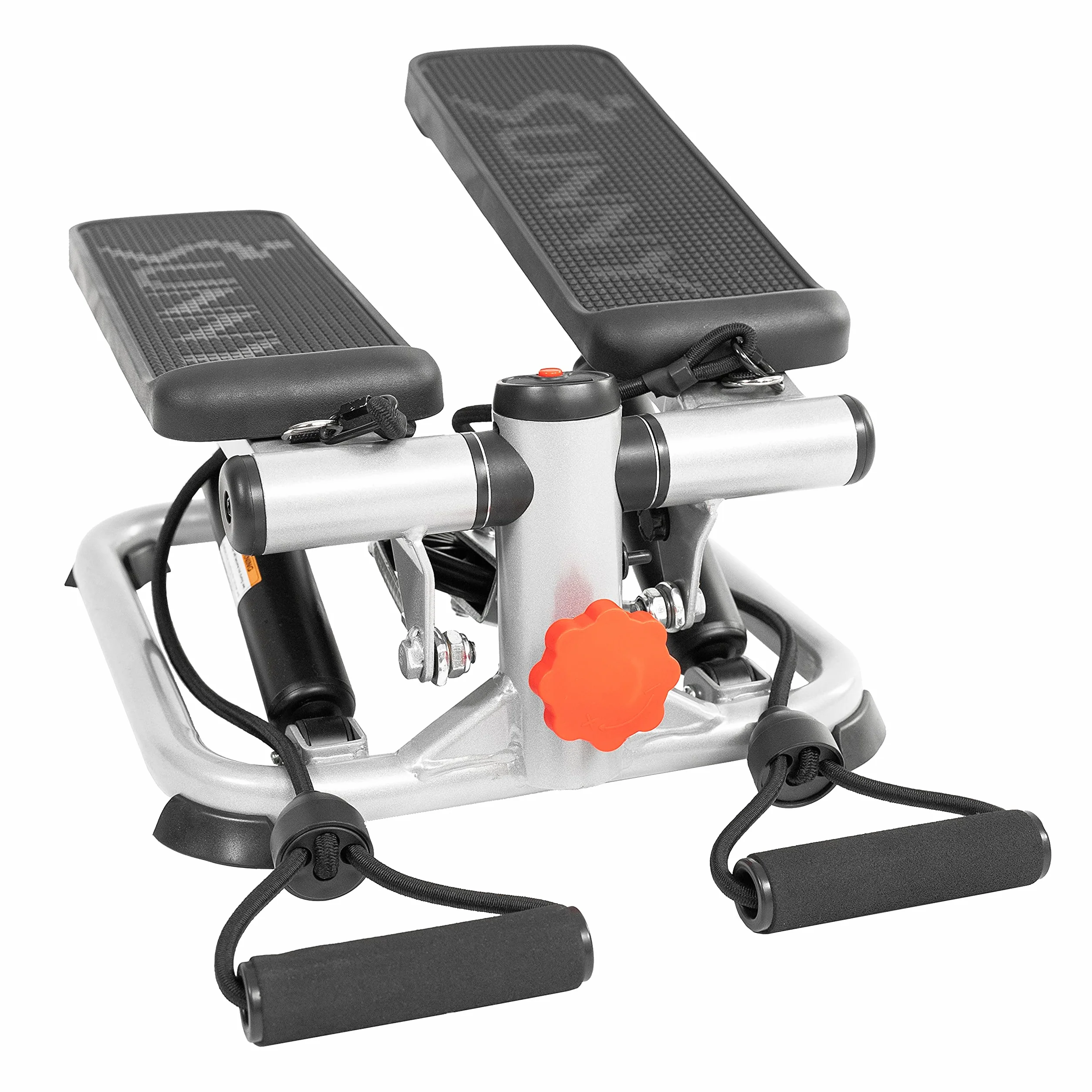 Sunny Health & Fitness Mini Stepper, Stepper Schodowy, Maszyna do ćwiczeń całego ciała z taśmami oporowymi i monitorem LCD do ćwiczeń w domu - SF-S0978