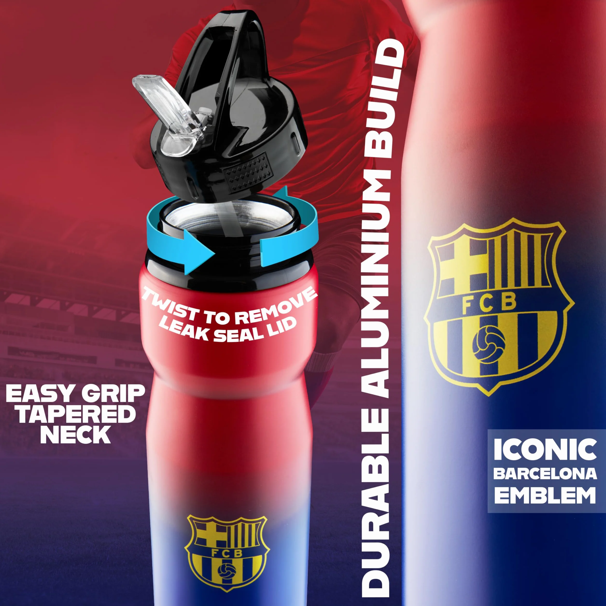FC Barcelona Butelka na wodę ze słomką metalowa butelka na wodę dla fanów piłki nożnej sport praca szkoła siłownia piłka nożna prezenty dla niego