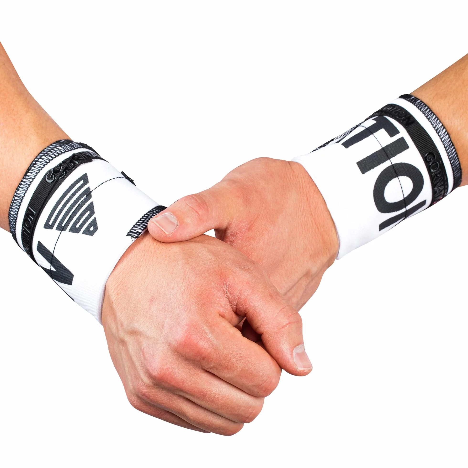 GORNATION Handledsband – Performance Wrist Wraps för fitness, gym, kalisthenics och styrketräning – 1 par omlottband, premium vit
