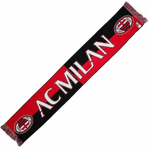 AC Milan szalik A.C. Milan oficjalny Jaquard akryl 2244JAQMIQUAD, CZERWONY CZARNY
