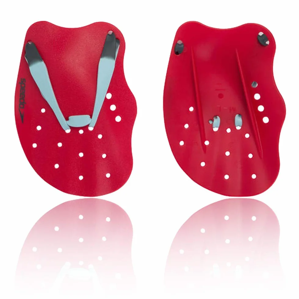 Speedo Unisex Tech wiosła do pływania | Pomoce treningowe, czerwony (Lava Red/ChiL Blue) / szary, M