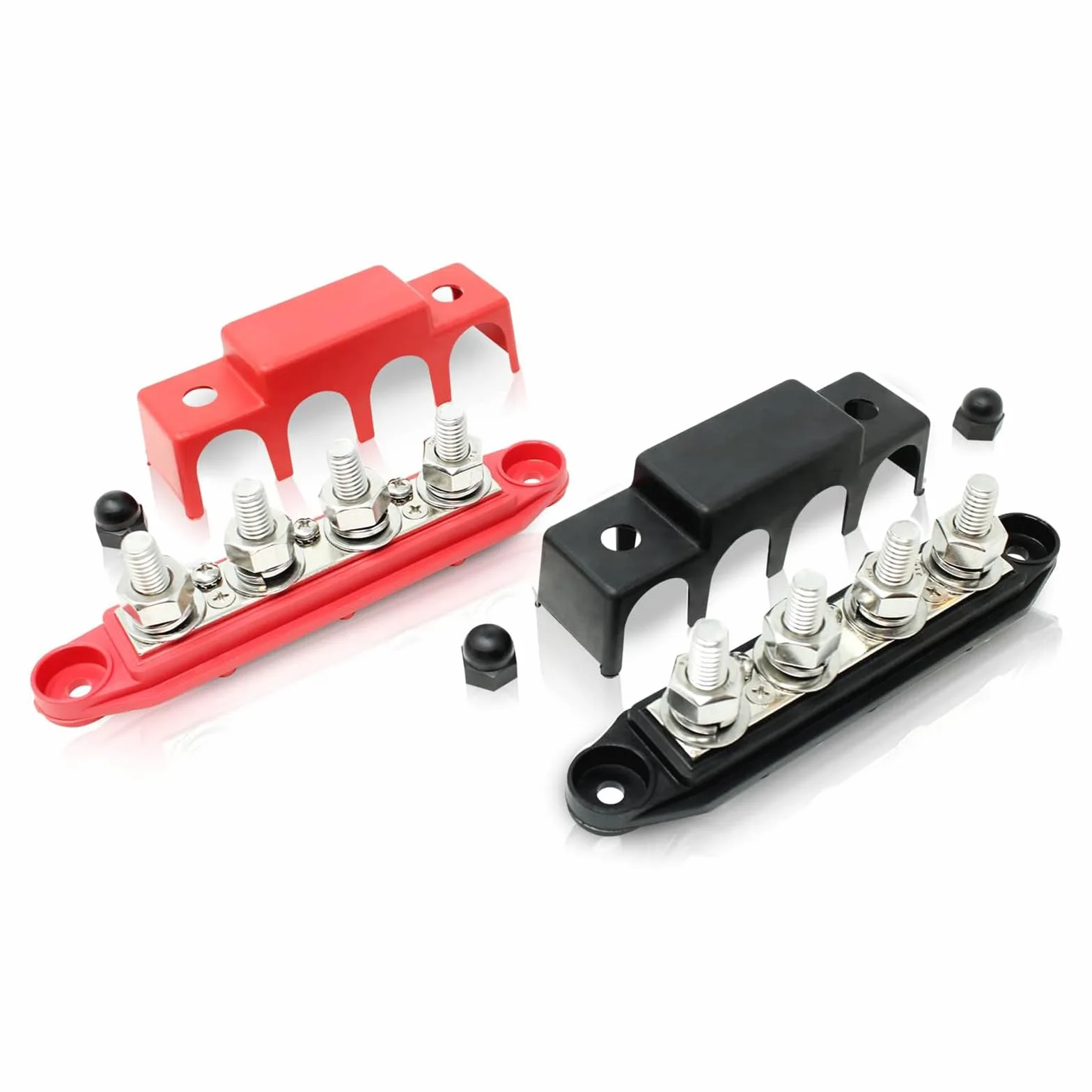 BusBar Box 250 A 12 V Szyna Zbiorcza 2 sztuki z 4 bolcami M8 Rozdzielacz Prądu