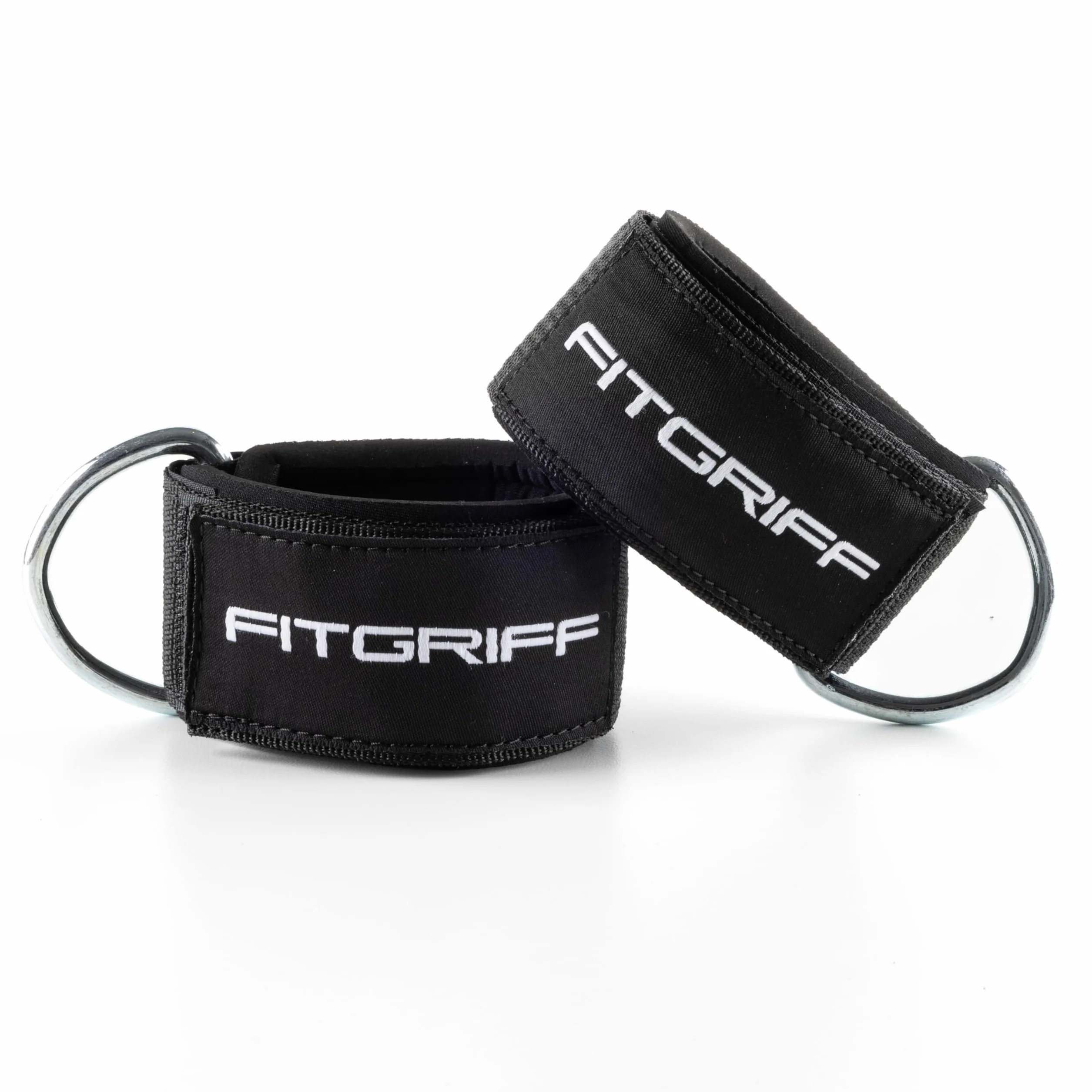 Fitgriff Komfortowe pętle na nogi (2 sztuki) do treningu fitness na wyciągu kablowym czarne