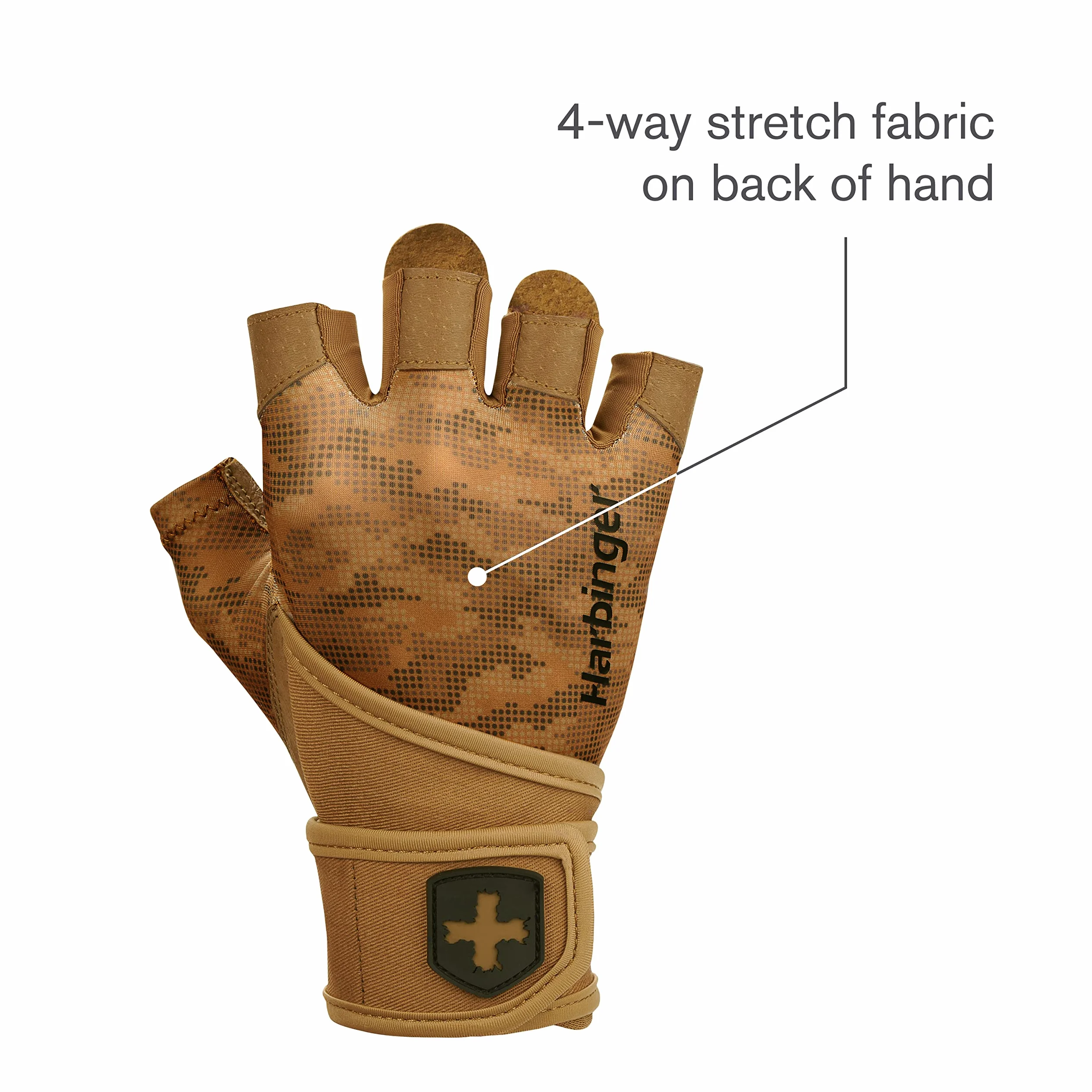 Harbinger Pro Wristwrap 2.0 rękawice do podnoszenia ciężarów, unisex, jasnobrązowe, rozmiar M