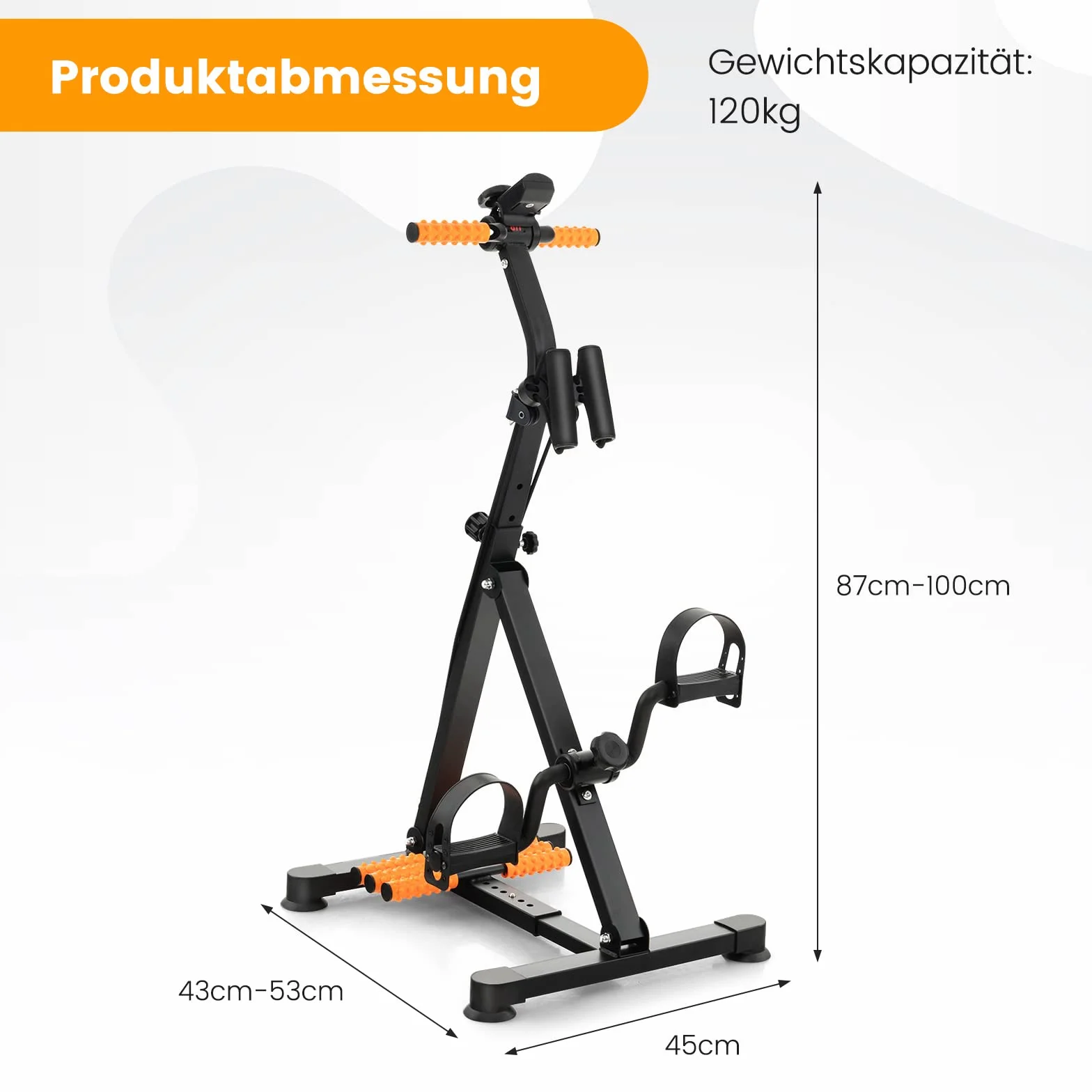 COSTWAY Trenażer Ruchowy dla Dorosłych, Pedały do Ćwiczeń Rąk i Nóg, Regulacja Wysokości, Wyświetlacz LCD, Nośność 120 kg