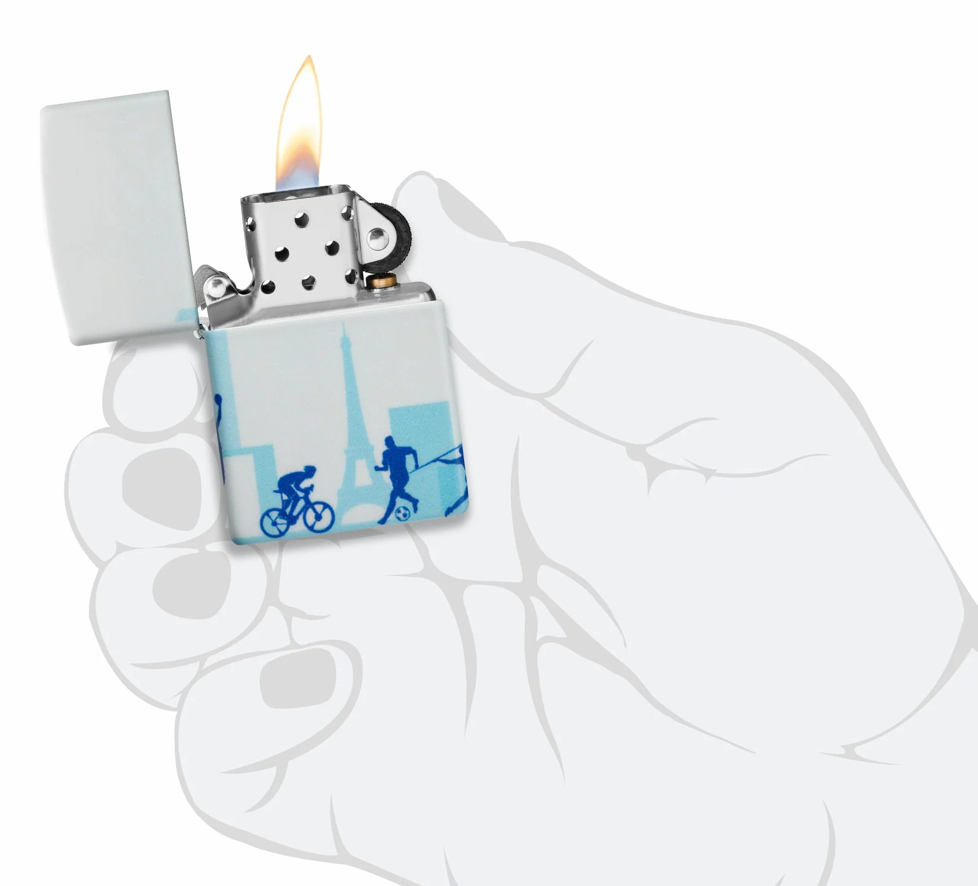 Zippo Multi Sports Zapalniczka Sztormowa, Kolorowy Nadruk, do Napełniania, Wielokrotnego Użytku, Wiatroodporna Konstrukcja, Pudełko na Prezent, Wykonano w USA, Kolor 540°