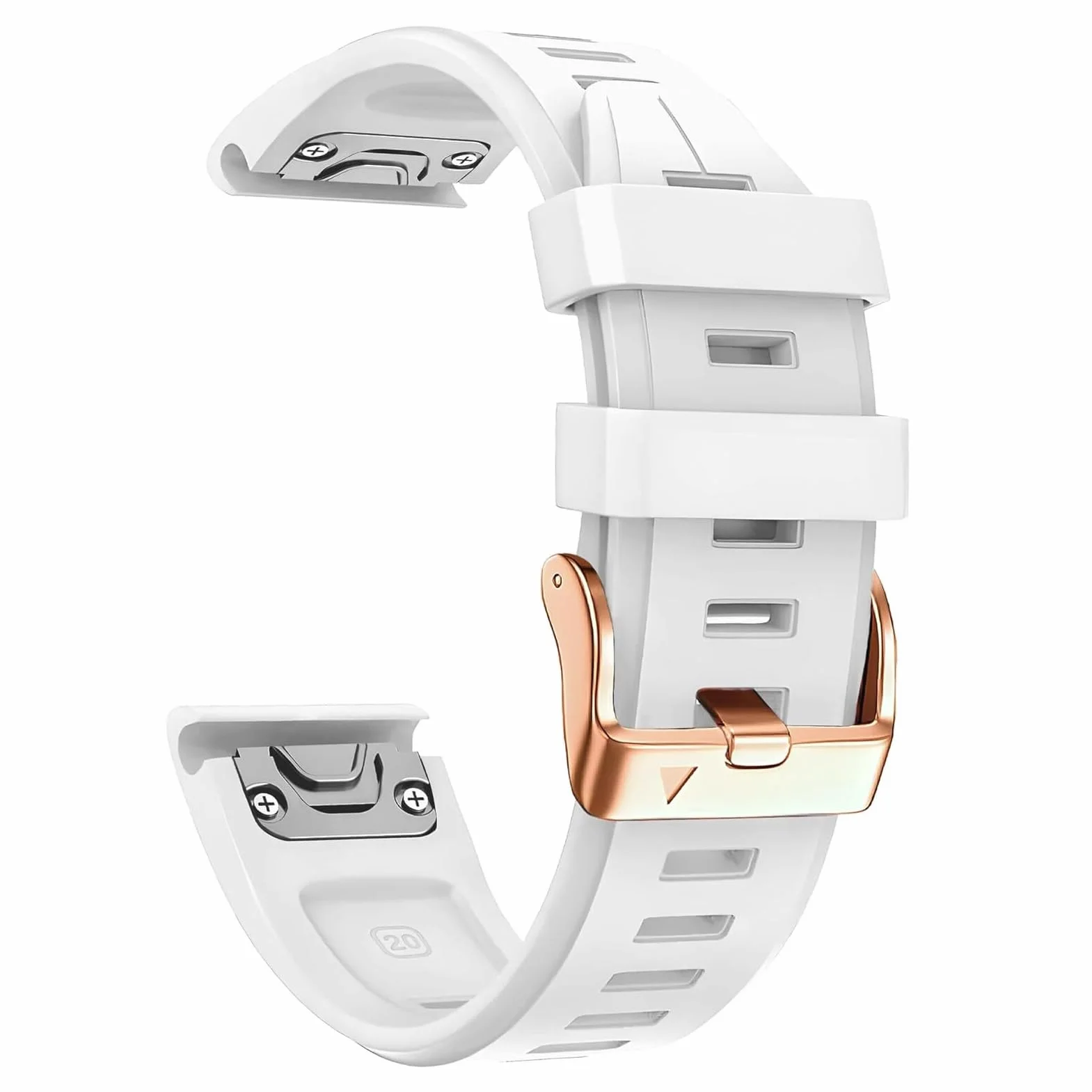 CZKE Dla Garmin Fenix. 6s 5s. Watchband 20mm Bransoletka dla Fenix 6S Pro 5s Plus Róża Złota Klamra Silikonowe Szybkie Wymienne Pasy na nadgarstek (Color : White, Size : 20mm)