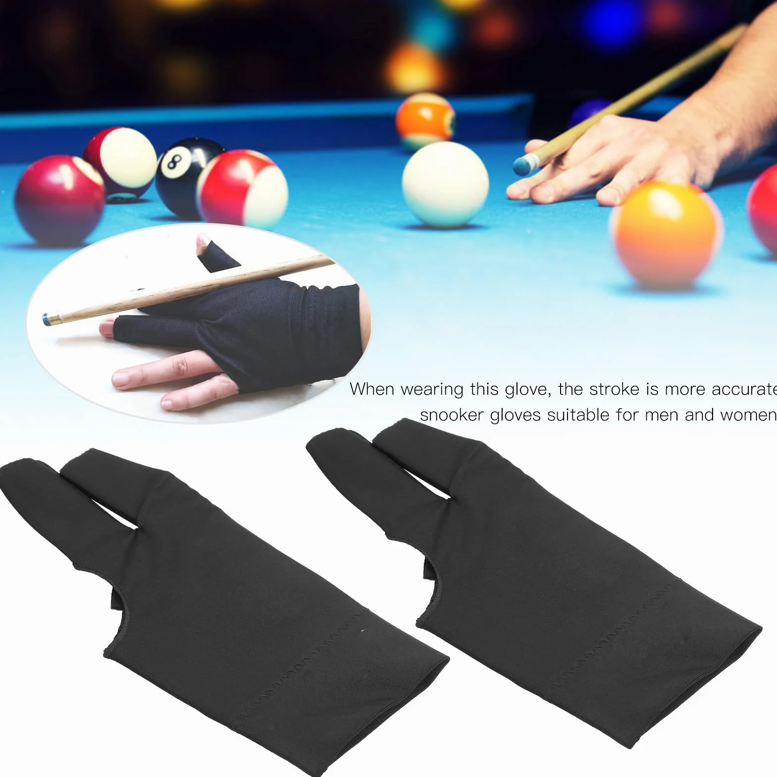 Keenso Rękawiczki do Snooker, 4 sztuki, uniseks, do drzemki, bilard, bilard, rękawiczki, do basenu, po lewej stronie, otwierane trzy rękawiczki