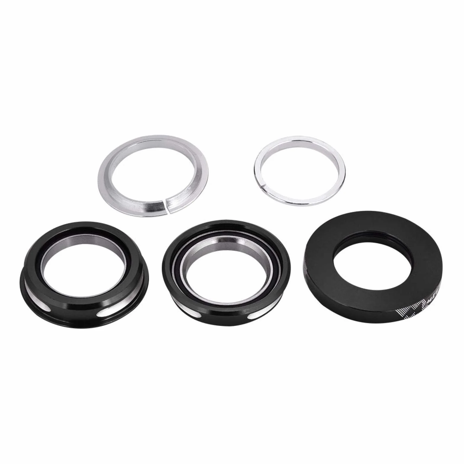 Keenso Łożyska zestaw słuchawkowy rowerowy, uniwersalny 44 mm stop aluminium zestaw słuchawkowy łożyska rower galwanizacja wewnętrzna uszczelnione łożysko zestaw słuchawkowy do przedniego widelca 28,6 mm (czarny)