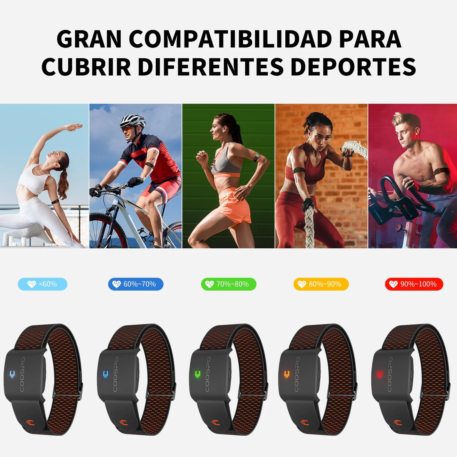 COOSPO HW9 czujnik tętna Bluetooth ANT+ IP67 pulsometr kompatybilny Polar Wahoo Garmin Zwift