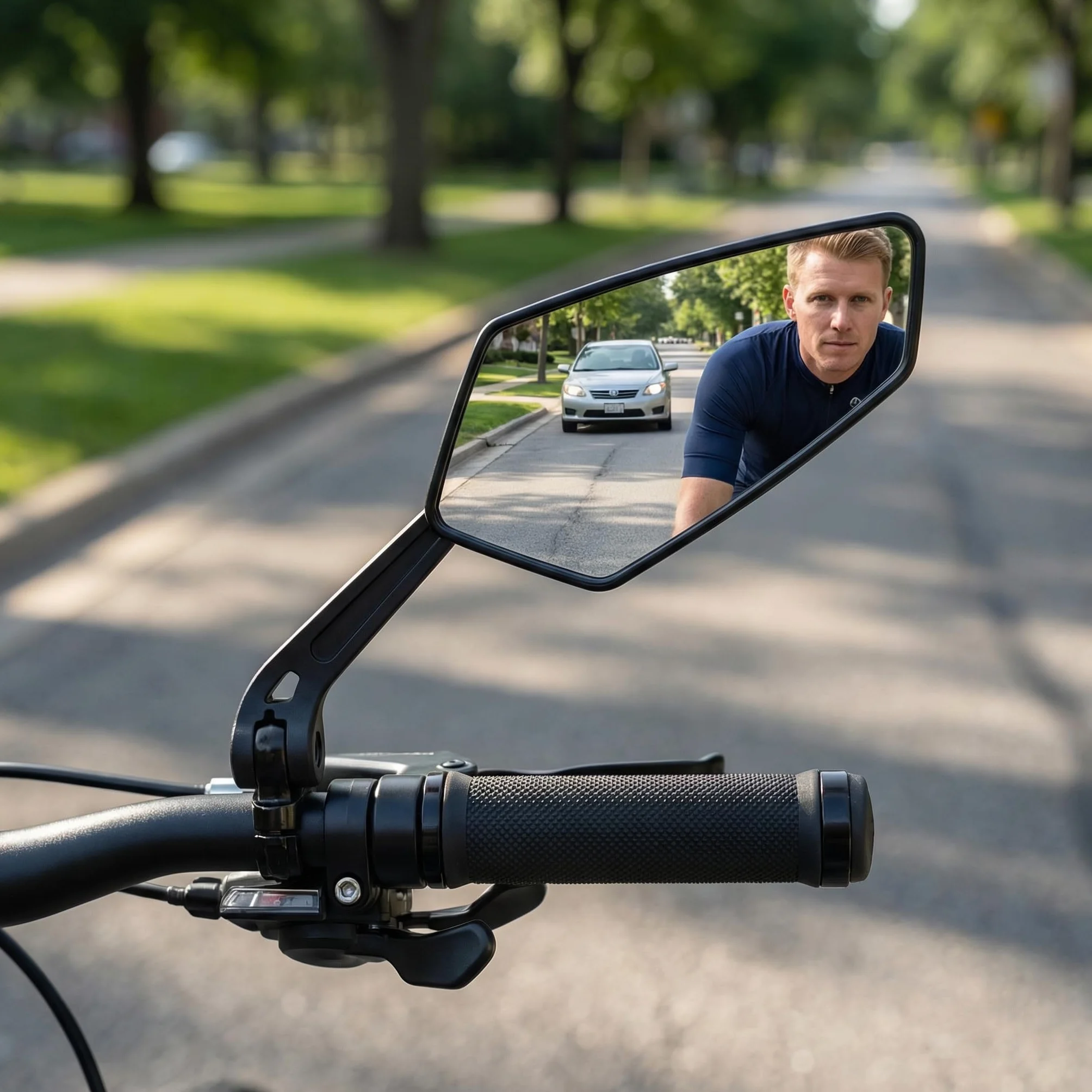 Lusterko rowerowe – obracane o 360°, krystalicznie czysta widoczność i łatwy montaż – uniwersalne do rowerów miejskich i górskich – idealne dla dorosłych rowerzystów
