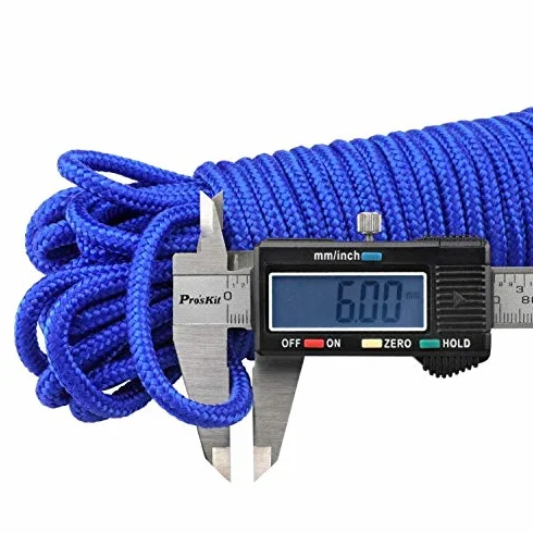 G2PLUS Lina 30 m x 6 mm Niebieska lina PP Sznurek do wiązania Nylonowa lina wielofunkcyjna Obciążenie rozrywające: 260 kg
