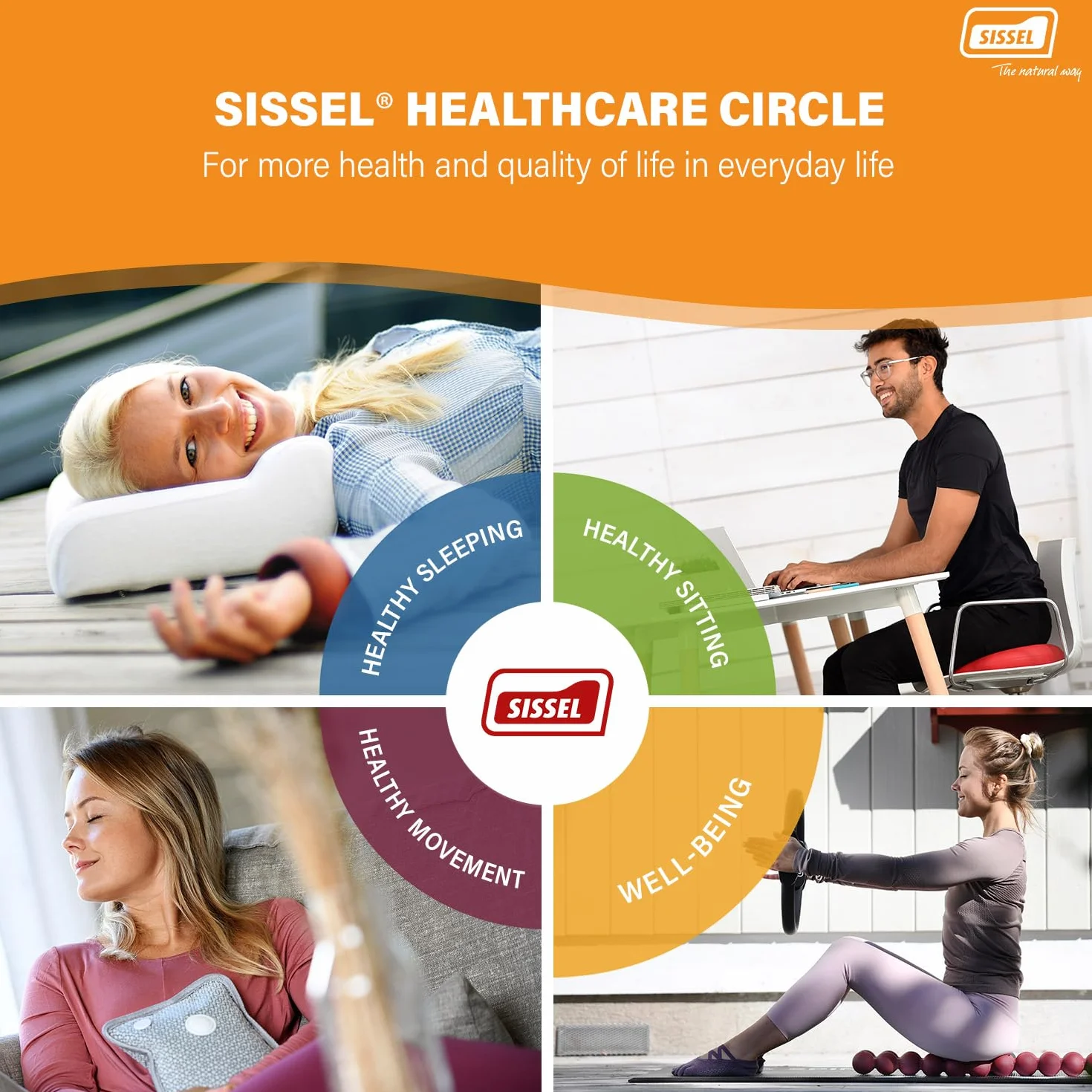 SISSEL PILATES Circle, pierścień do pilatesu z antypoślizgowymi uchwytami