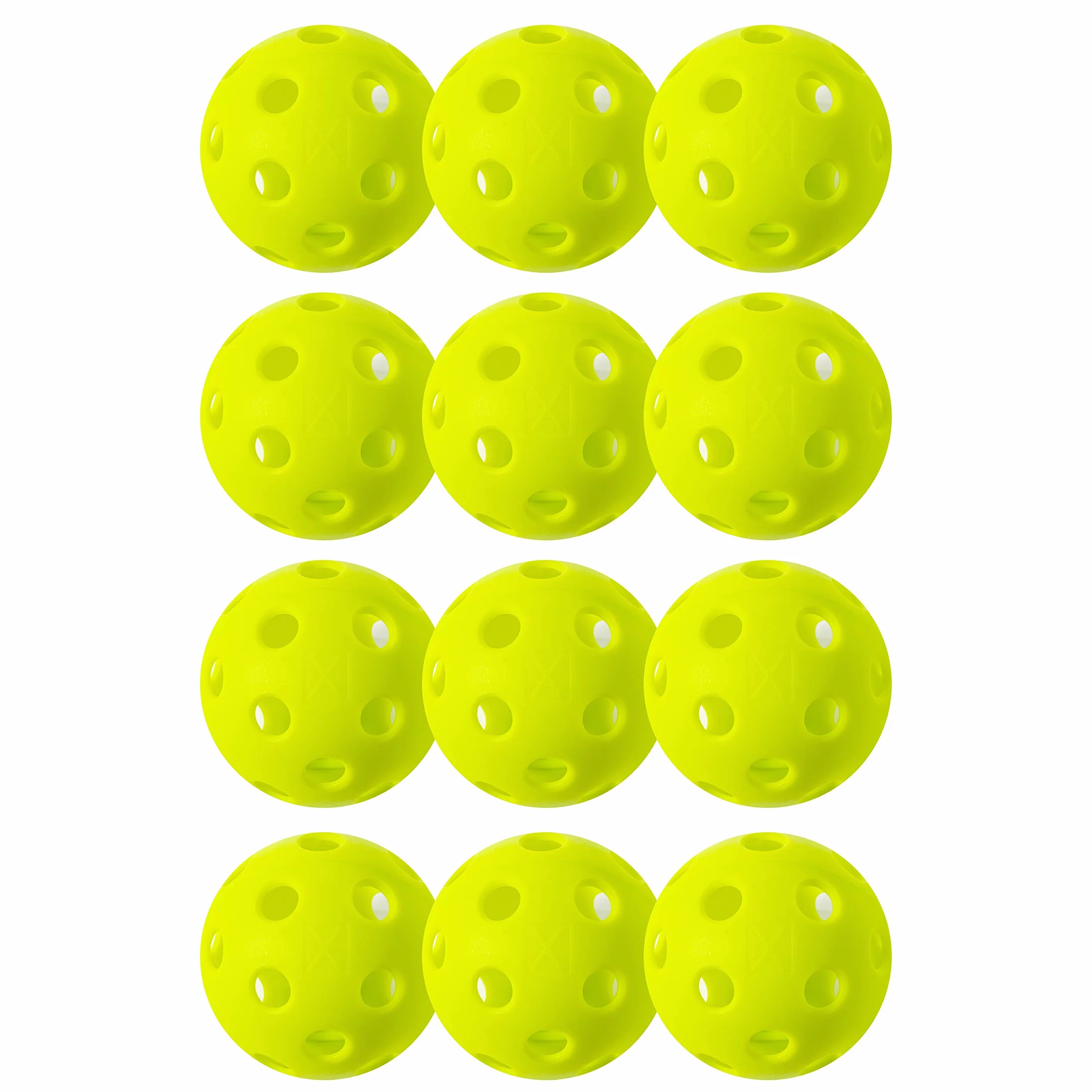 Franklin Sports X-26 Zestaw 12 piłek do pickleballa Limonkowa zieleń USAPA