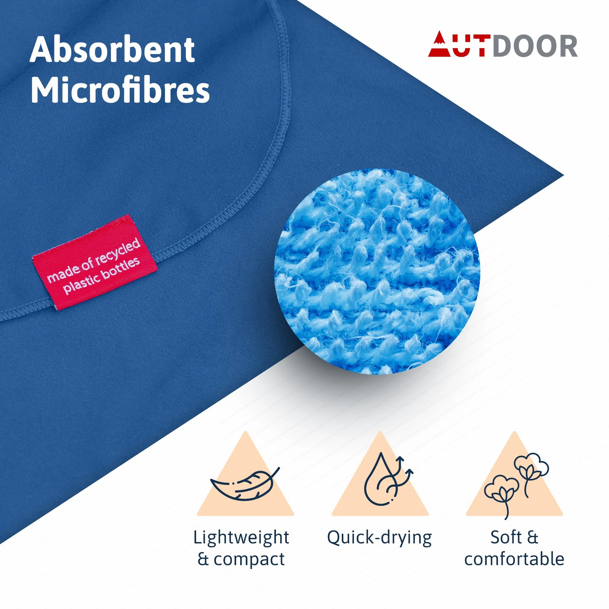 AUTDOOR® Ponczo kąpielowe z mikrofibry, dla kobiet i mężczyzn, w 100% z butelek PET pochodzących z recyklingu, ręcznik jako pomoc w przebieraniu się na plażę i do sportów wodnych – szybkoschnące i