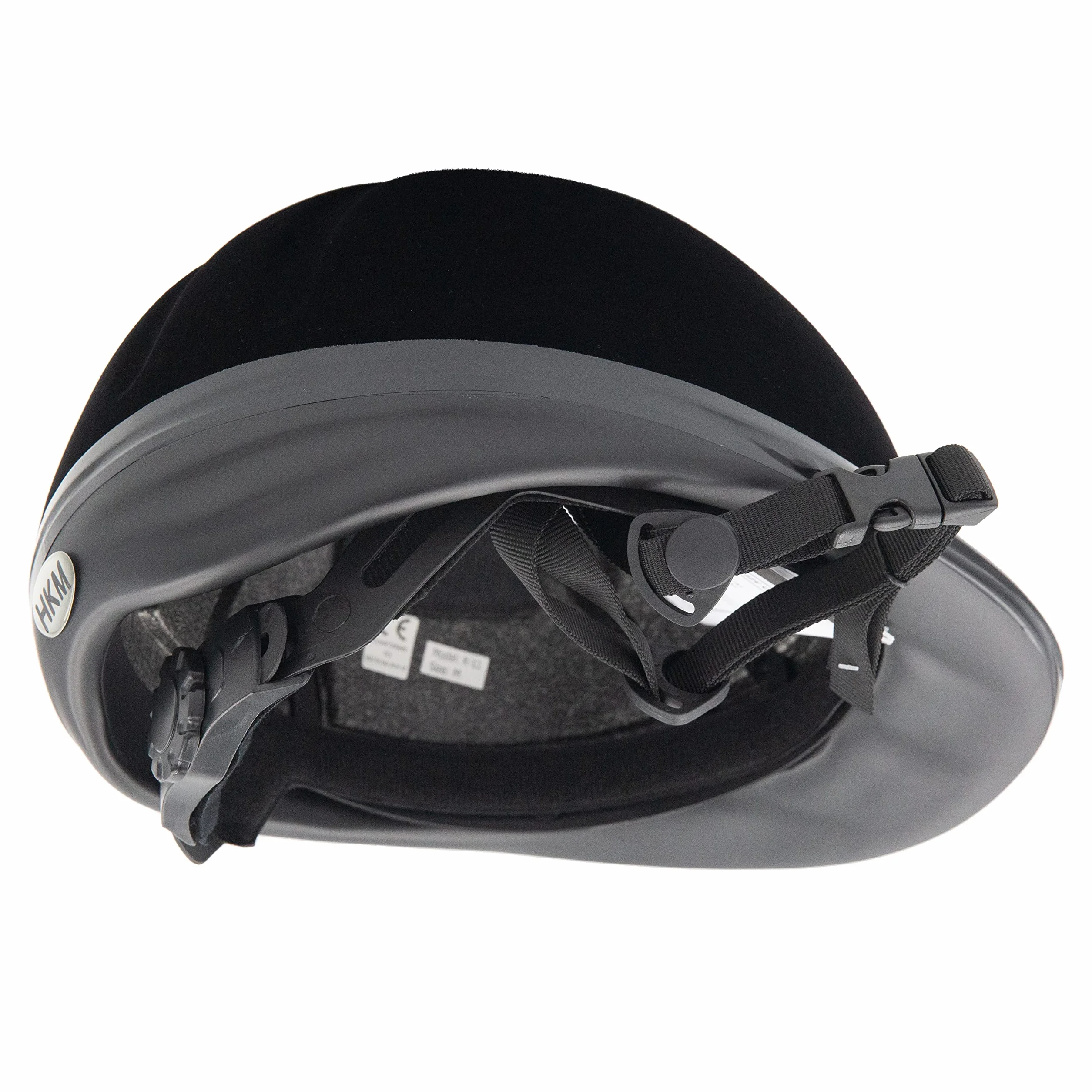 HKM Kask jeździecki New Flock, kask jeździecki, uniseks, czarny brokat, rozmiar L, 58-61 cm