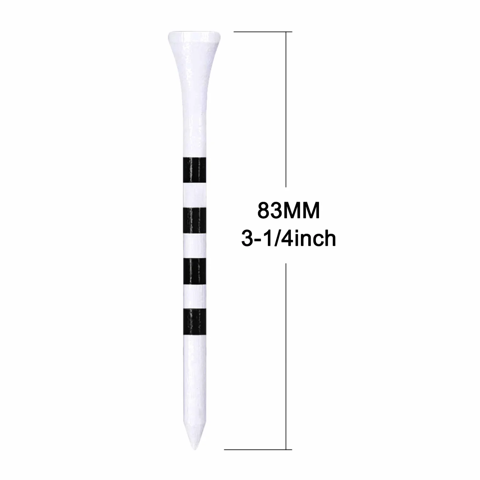 Bambusowe koszulki golfowe 83 mm/70 mm/54 mm/38 mm, opakowanie 100 koszulek golfowych ze znacznikami wysokości, biodegradowalne, zrównoważone, zmniejszone tarcie