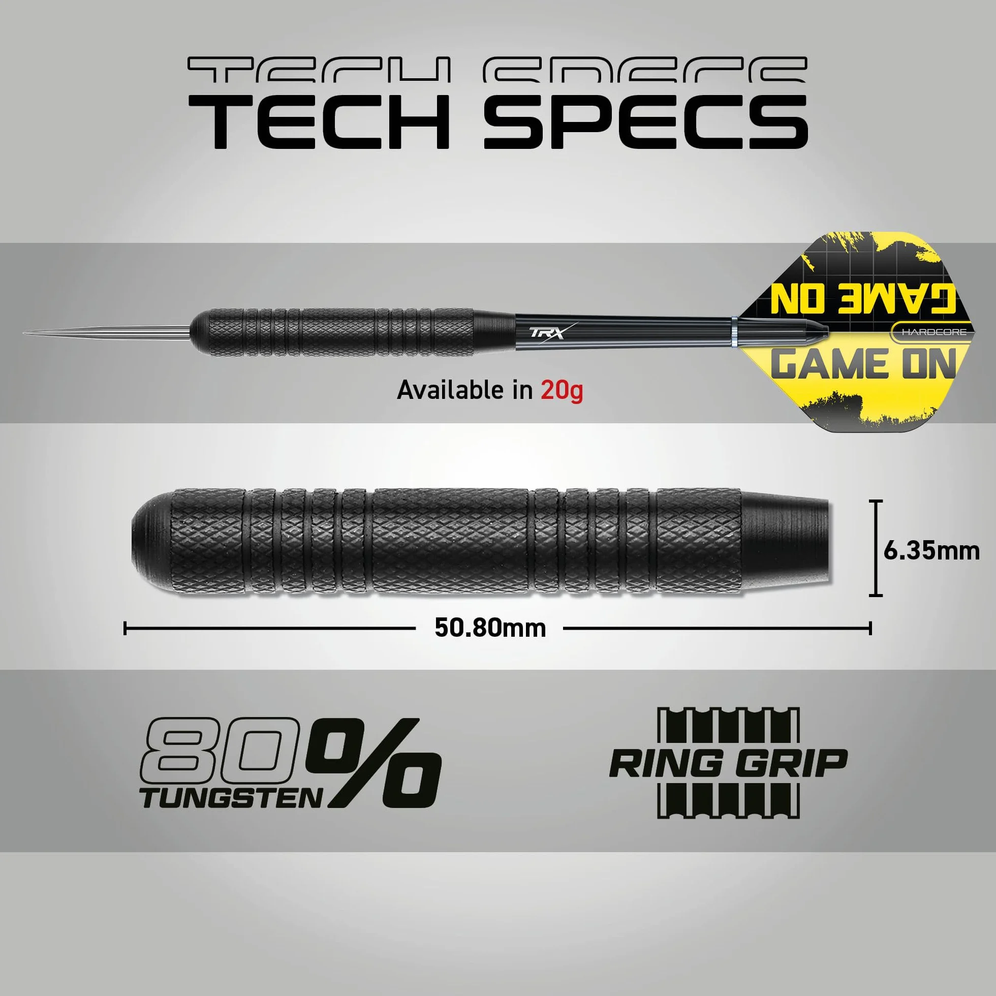 Red Dragon Strata 19-częściowy zestaw rzutek do darta 20 g Black Steel Tip