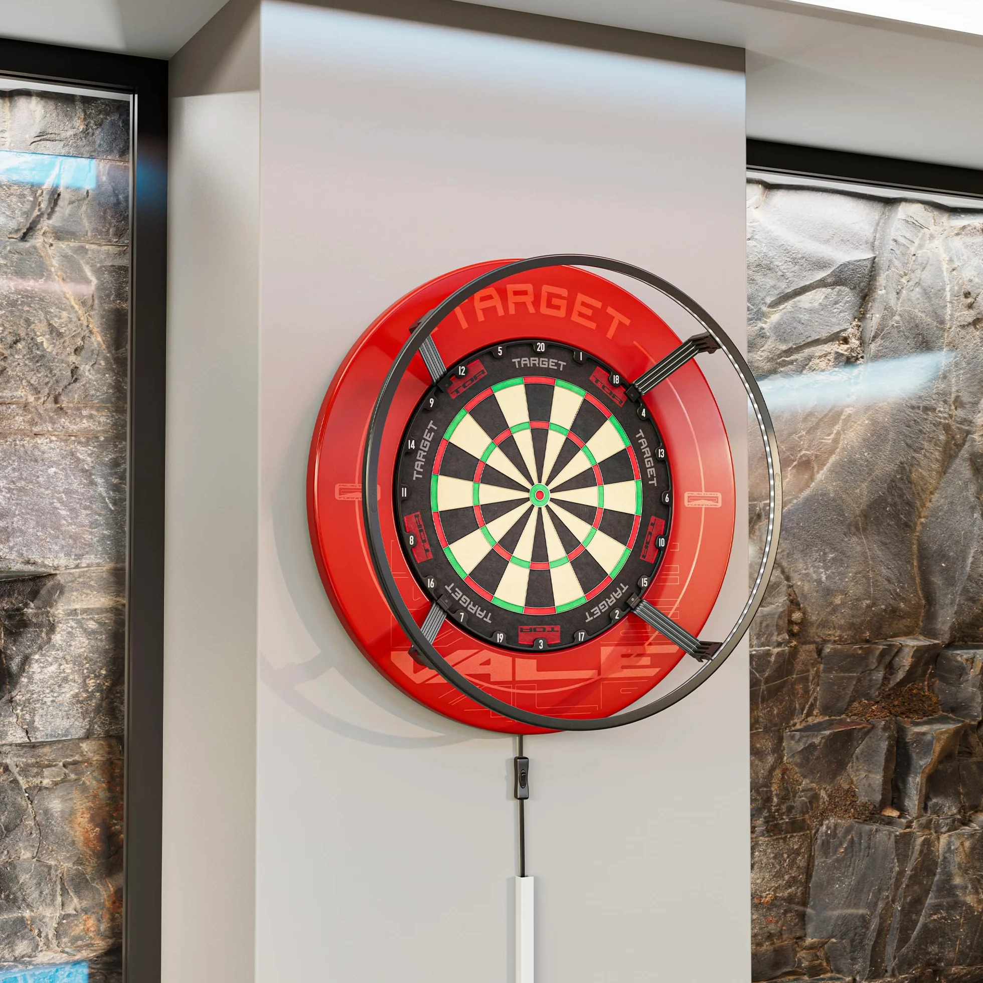 Target Darts Corona Vision System Oświetlenia Tablicy do Darta z Białym Światłem Led, Czarny, z Białym Światłem Led