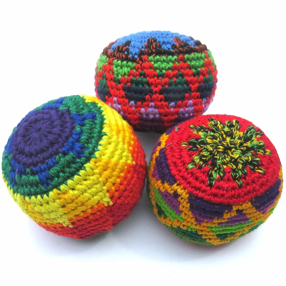 Hacky Sack, śpiwory z dzianiny, piłki do żonglowania, worki haki, piłki do kopania, różne kolory i style, zestaw 3 szt