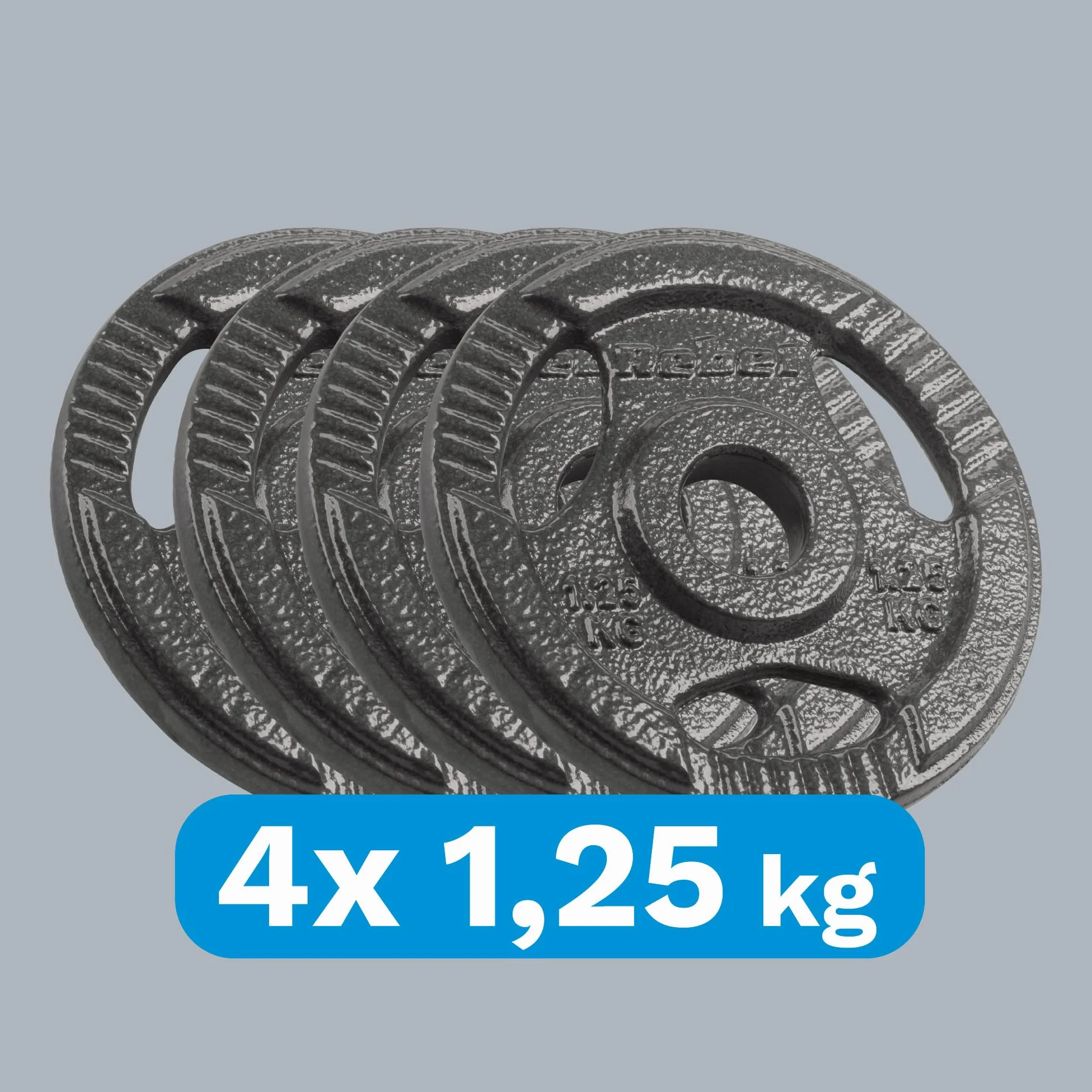 Rebel Zestaw Obciążeń Żeliwnych 4x1.25kg Otwór 31mm Talerz z Uchwytami RBA-2132