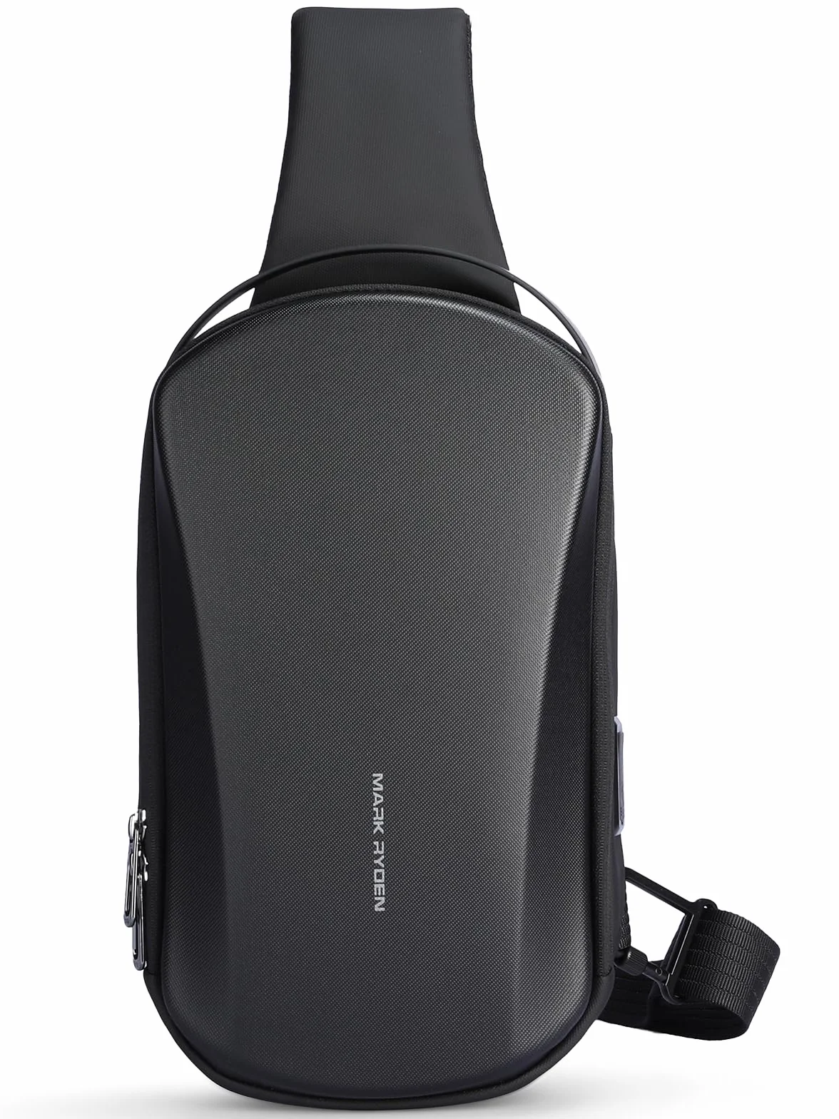 MARK RYDEN Sling Bag męska twarda obudowa, odporna na przecięcia i odporna na uderzenia, torba na ramię z przyłączem USB do ładowania, wodoszczelna torba na ramię do podróży, uprawiania sportu, jazdy