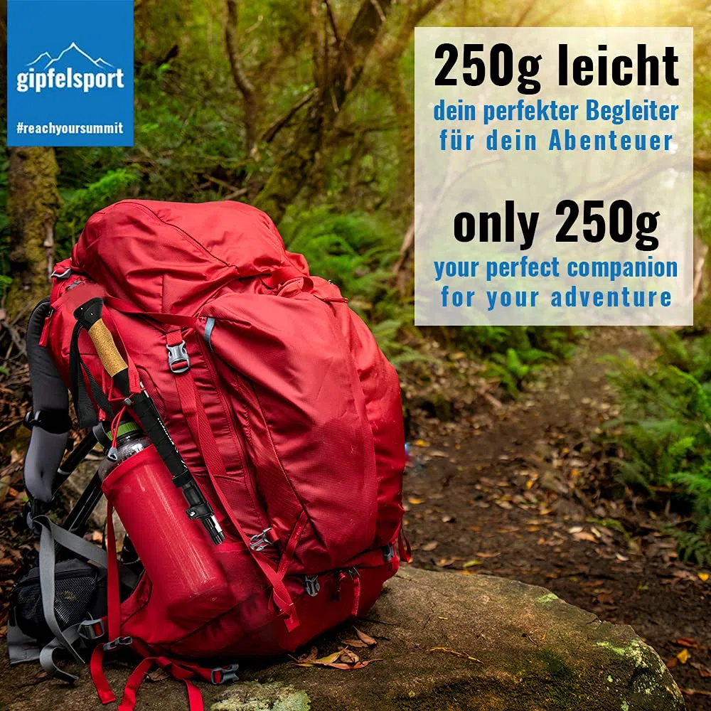 gipfelsport składany kij trekkingowy z karbonu z uchwytem korkowym