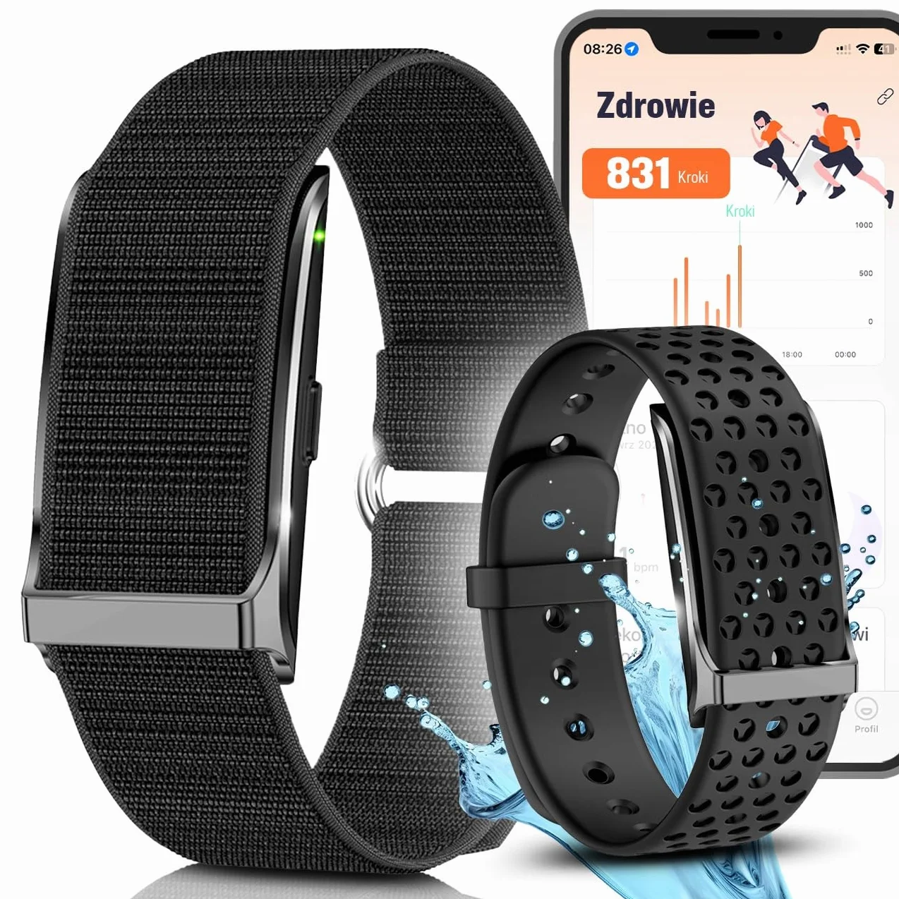 Inteligentna Opaska Smart Zdrowie Sport Powiadomienia - Aplikacja po Polsku