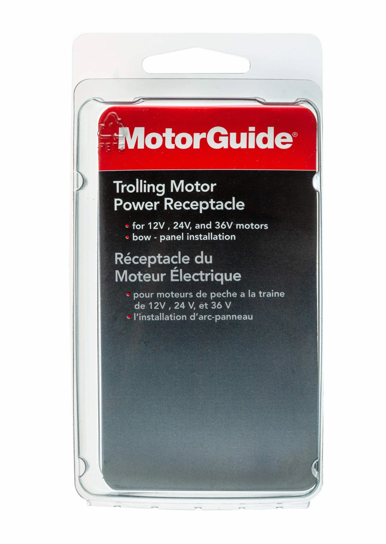 MotorGuide 8M4000954 gniazdo zasilania silnika trollingowego, 2-bolcowe silniki 12 V, 24 V lub 36 V, do instalacji na łuku