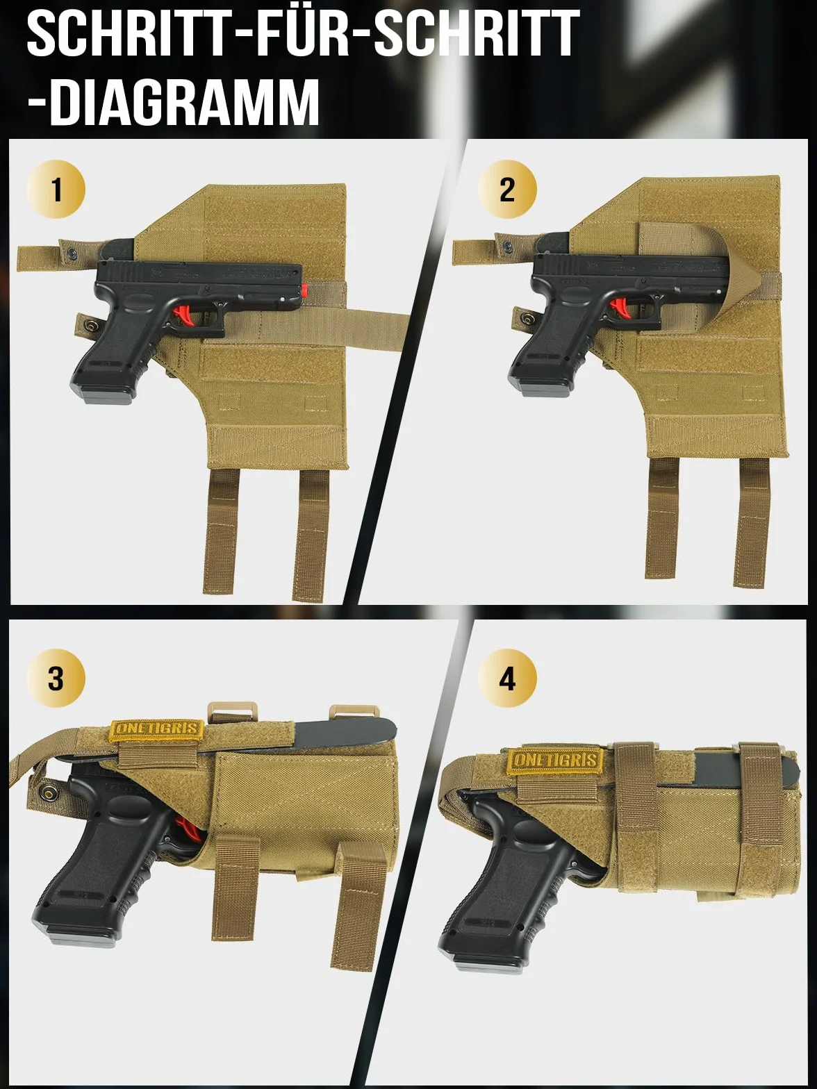 OneTigris 1000D nylonowa kabura na pistolet Molle kabura na pistolet