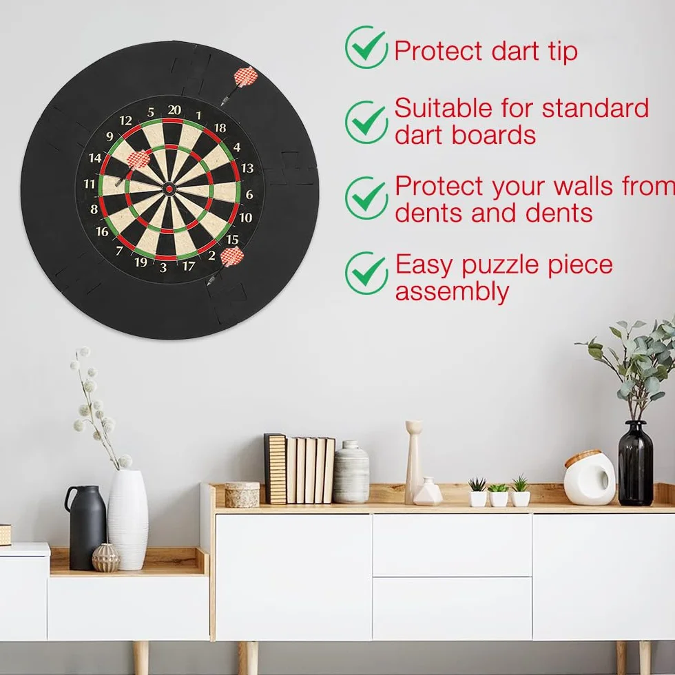 Mineup Pierścień ochronny do darta Catchring Surround, 5 szt. Dart Surround pierścień ochronny, 45cm pierścień ochronny tarczy do darta, ochrona ściany tarczy do darta, Dartboard Surround Eva
