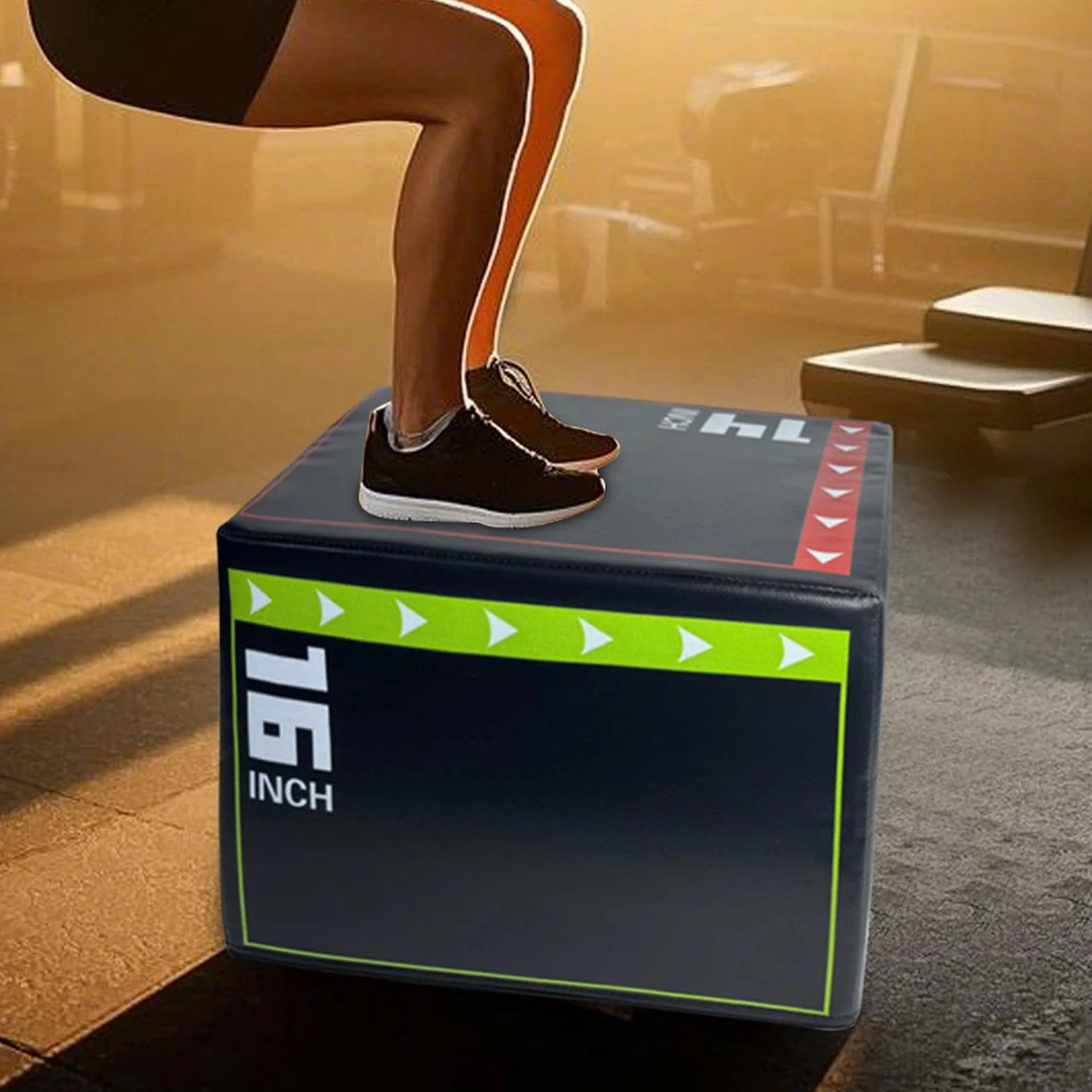 Skoki na siłownię domową, wstrząsoodporne wielofunkcyjne pudełko pyłu 40 x 30 x 35 cm, odporny na zużycie sprzęt fitness do treningu i ćwiczeń w domu, gąbka EPE
